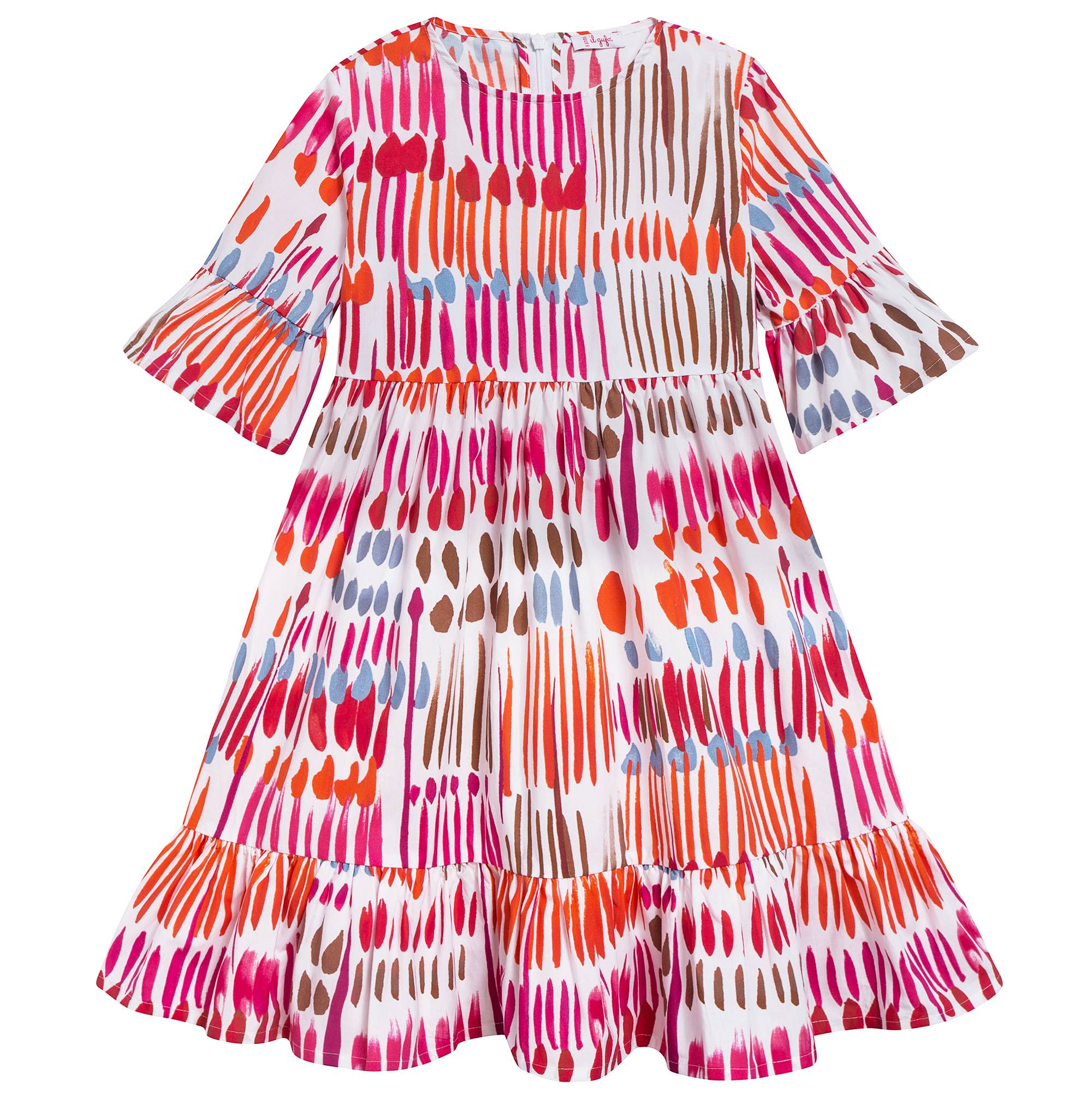 Girls Dark Orange Cotton Dress