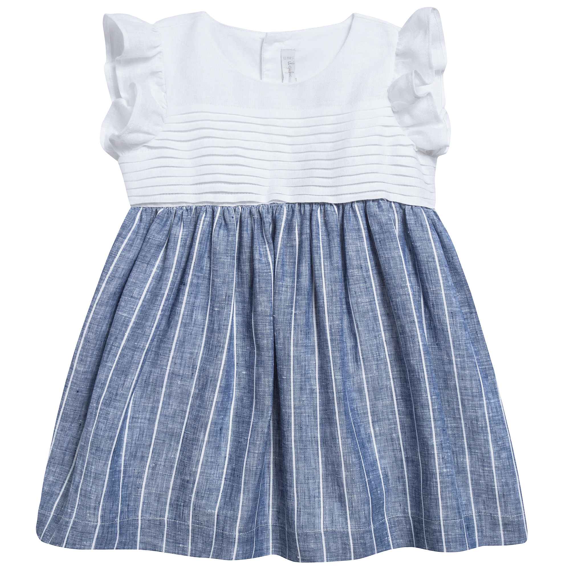 Baby Girls Electric Blue & White Dress