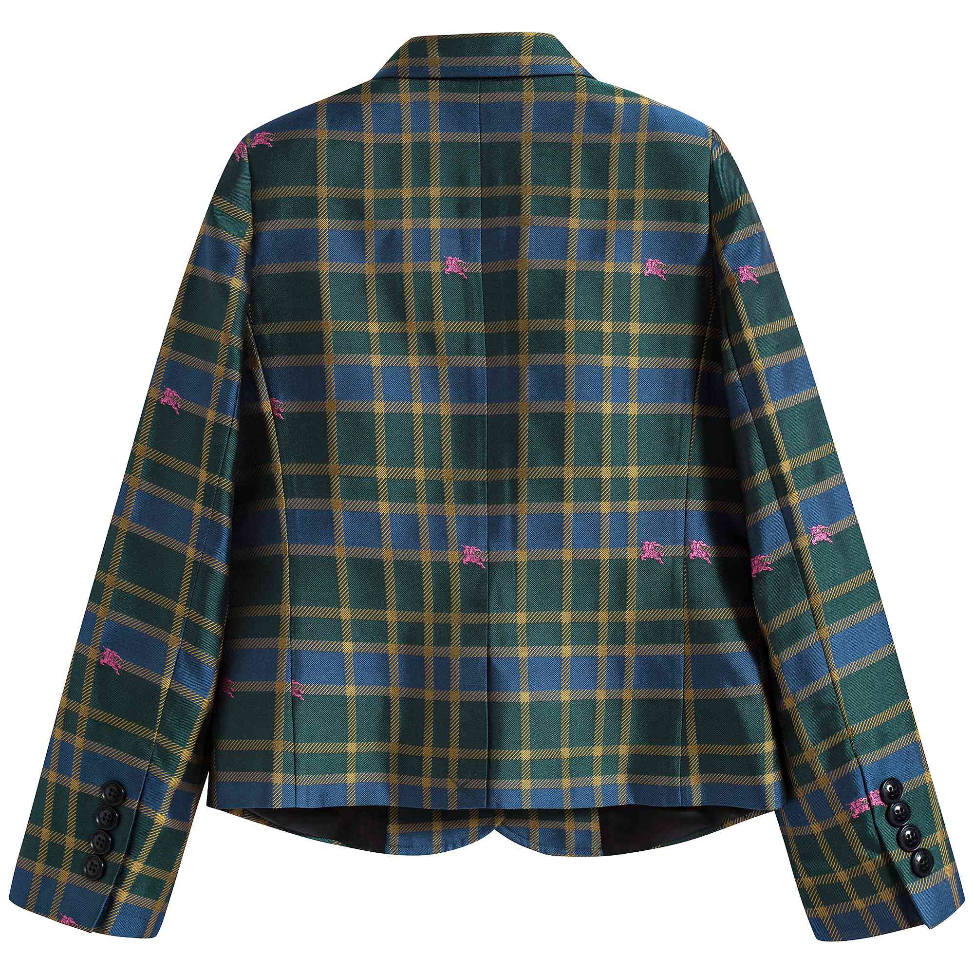 Girls Dark Navy Check Coat