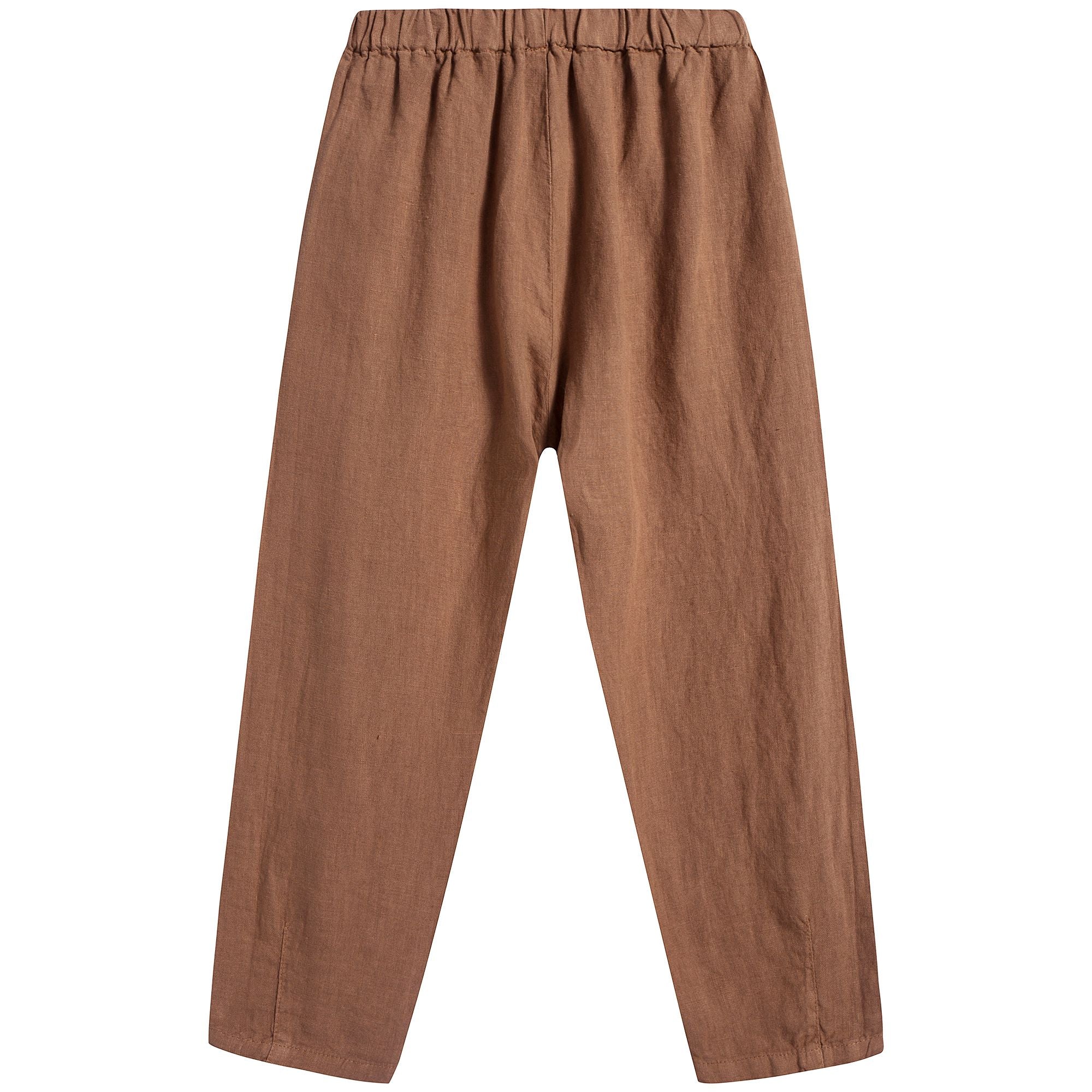 Girls Brown Linen Trousers