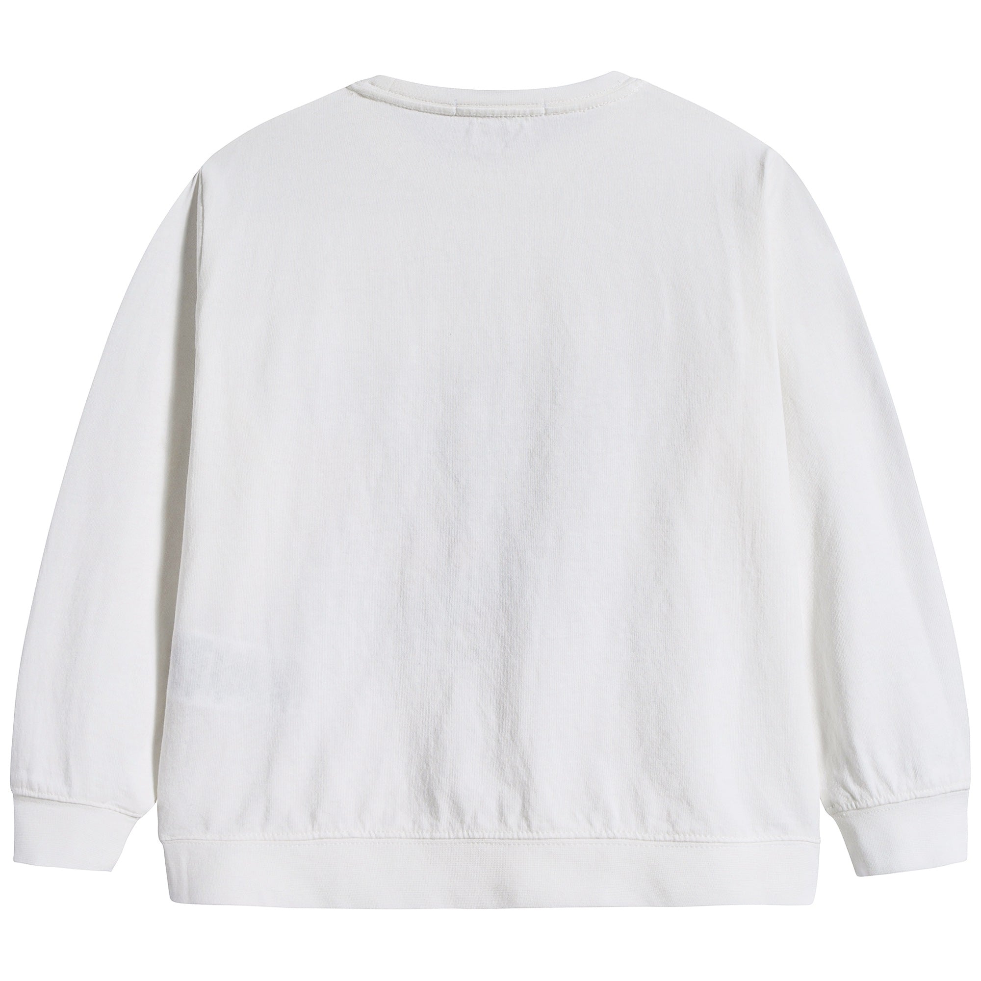 Girls White Logo Cotton Sweatshirt