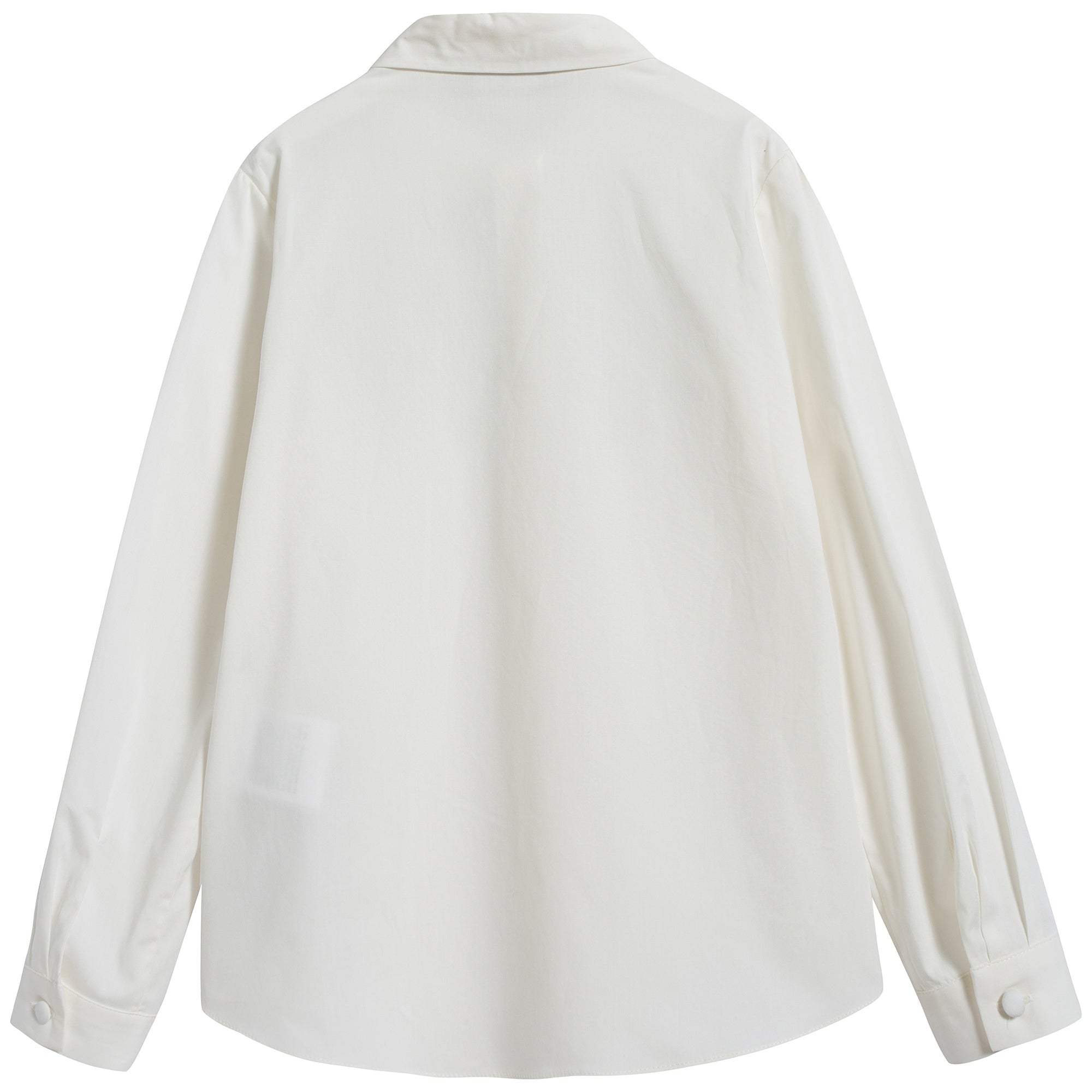 Girls Ivory Embroidered Cotton Shirt