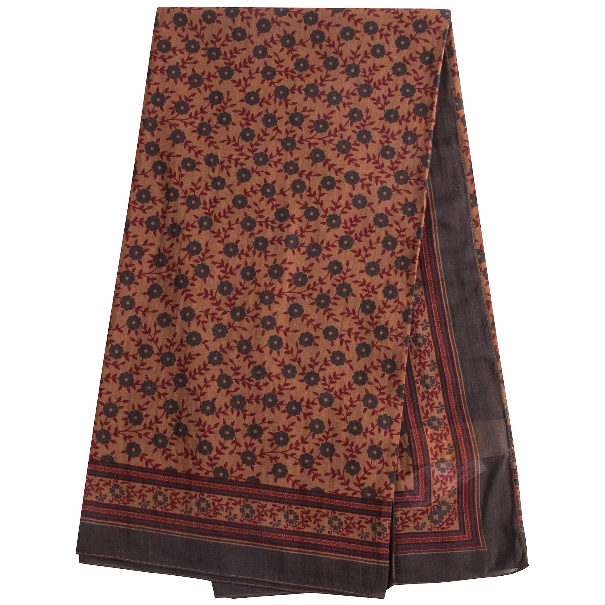 Girls Chestnut Cotton Square Scarf