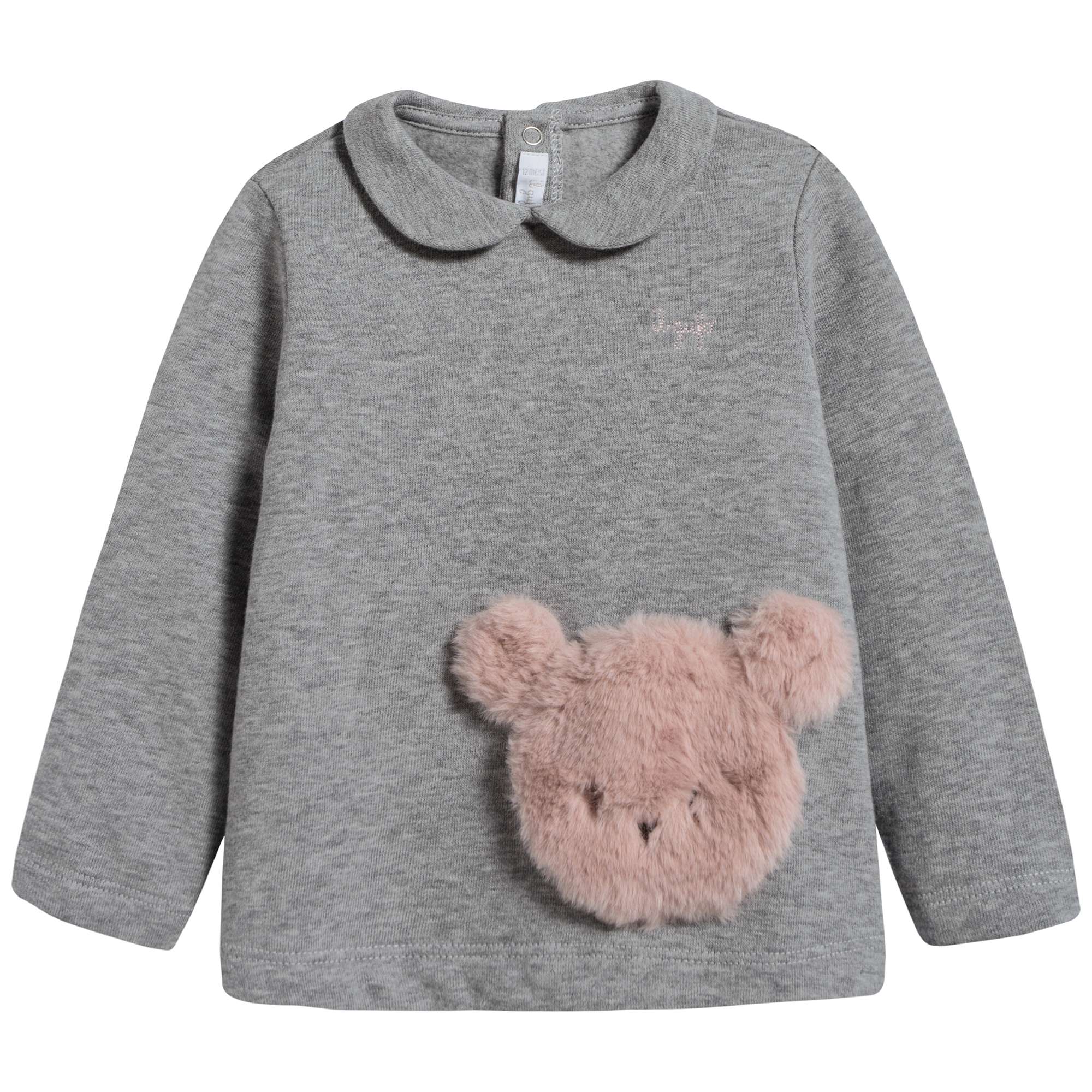 Baby Girls Grey Bear Cotton Two Piece Set