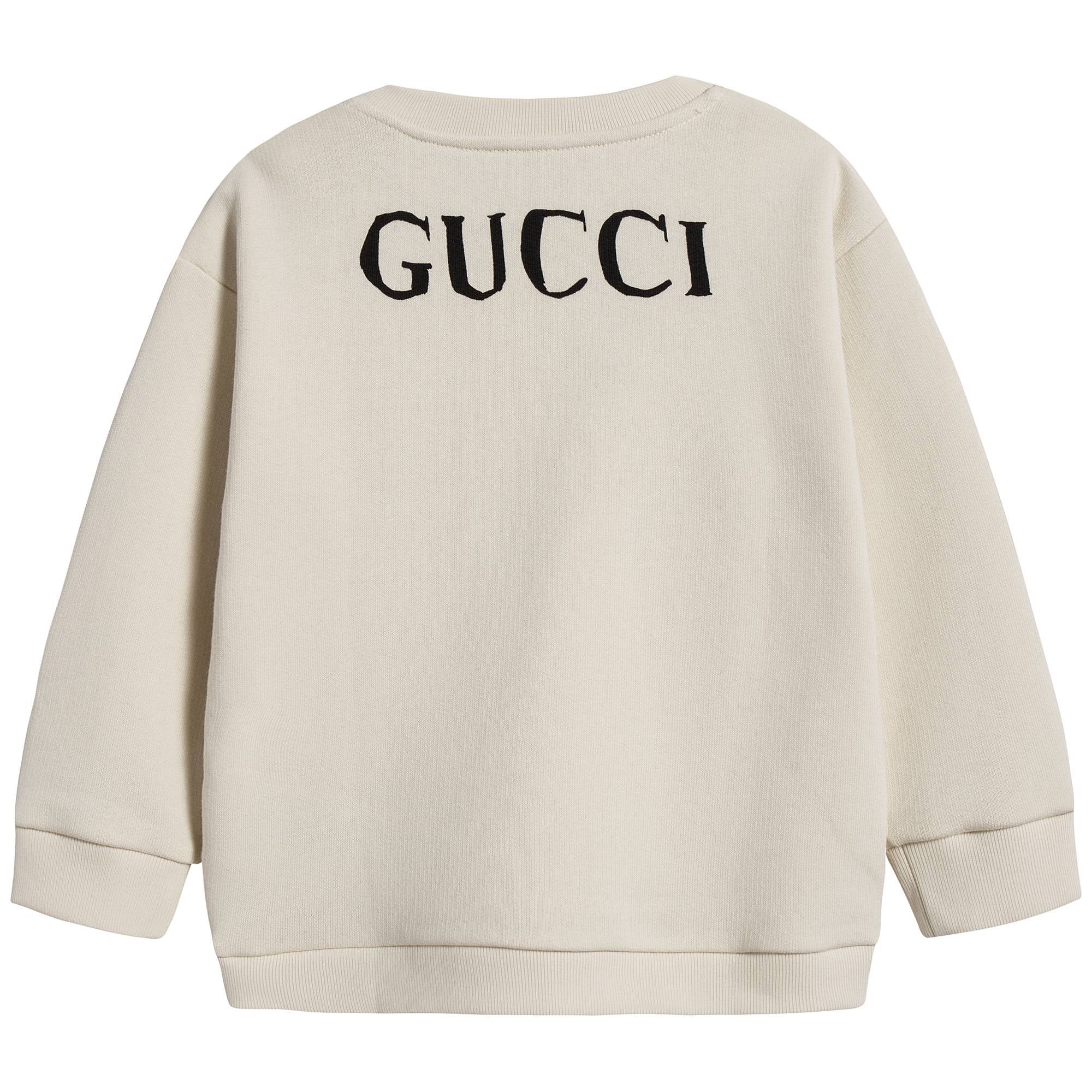 Baby Girls White Cotton Sweatshirt