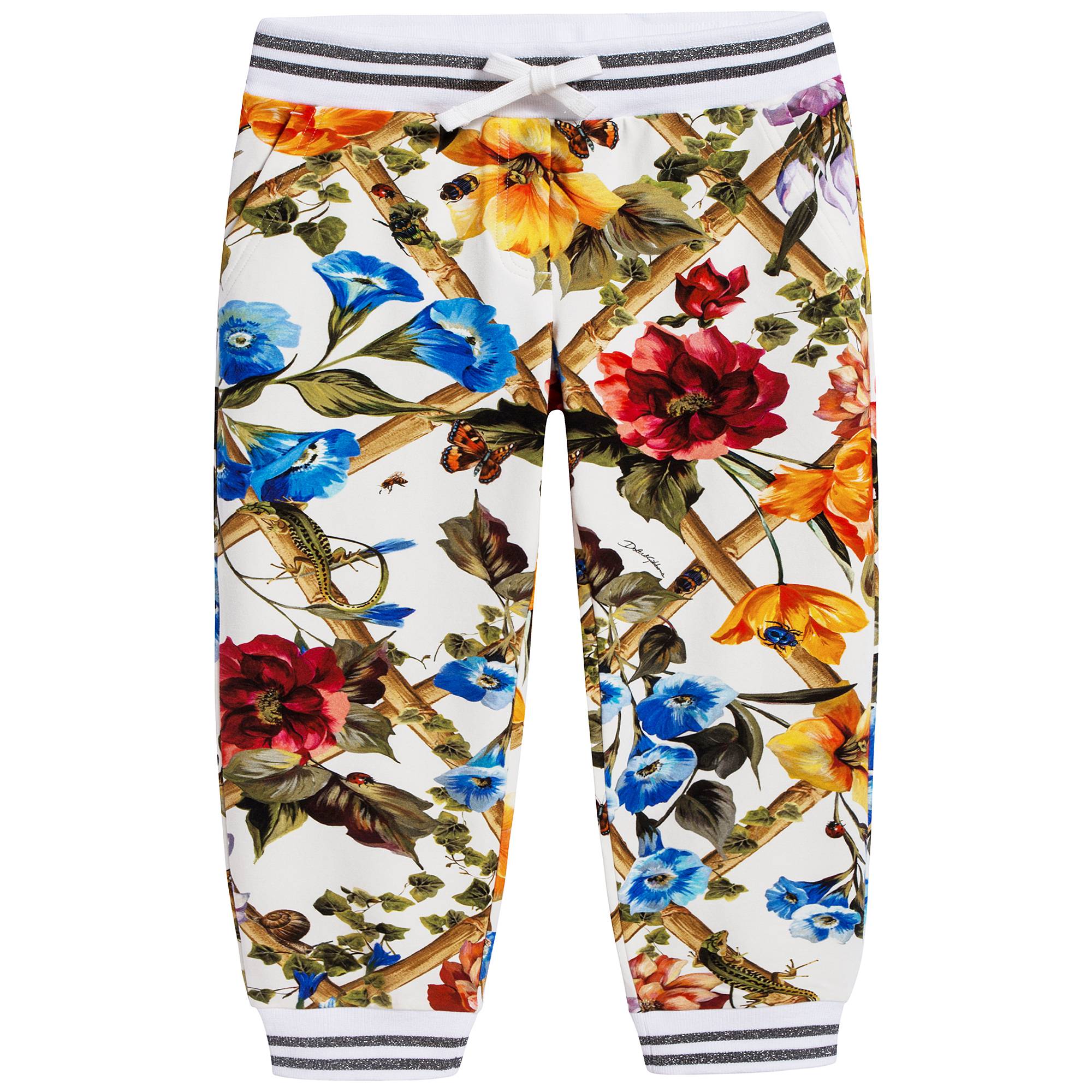 Girls Orange Cotton & Silk Trousers