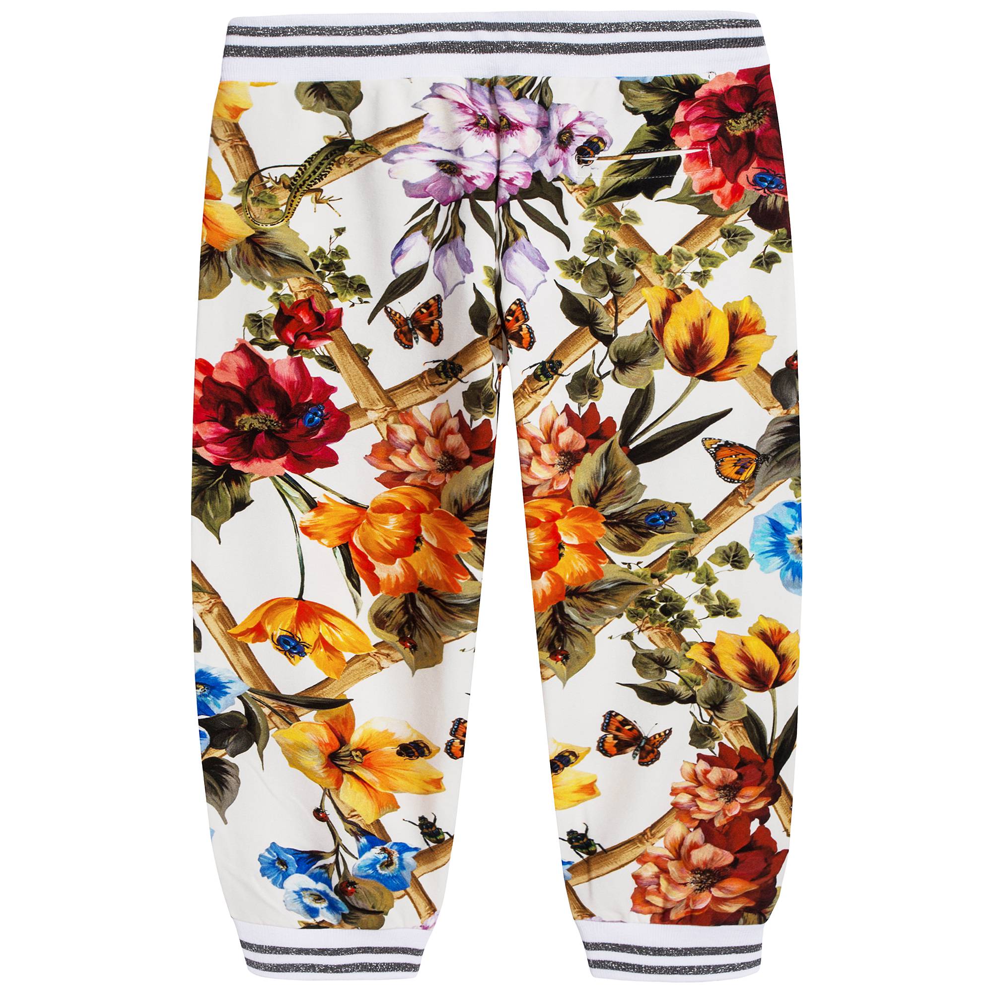 Girls Orange Cotton & Silk Trousers