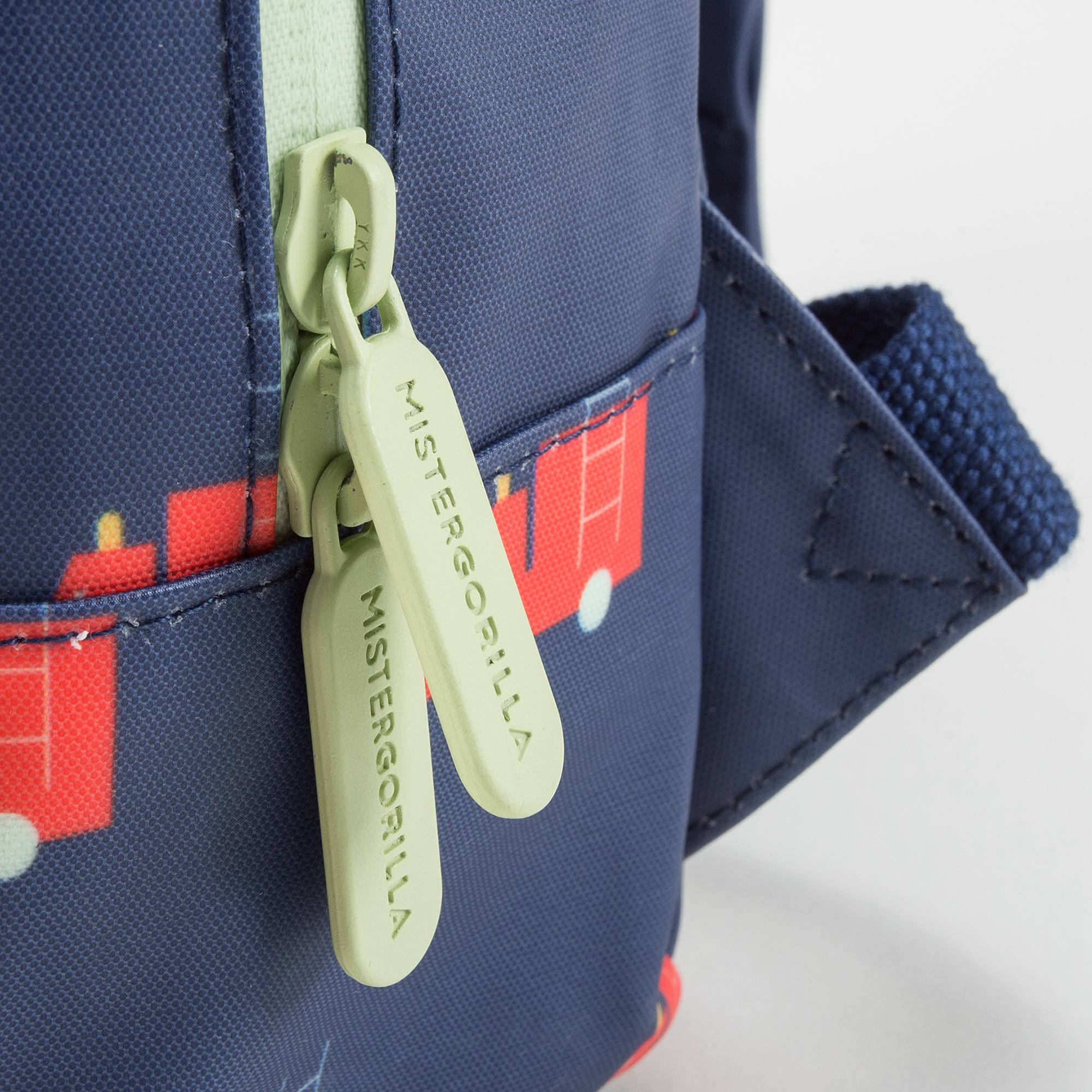 Girls Dark Blue Firetruck Printed Backpack(24 x 11 x 34 cm)