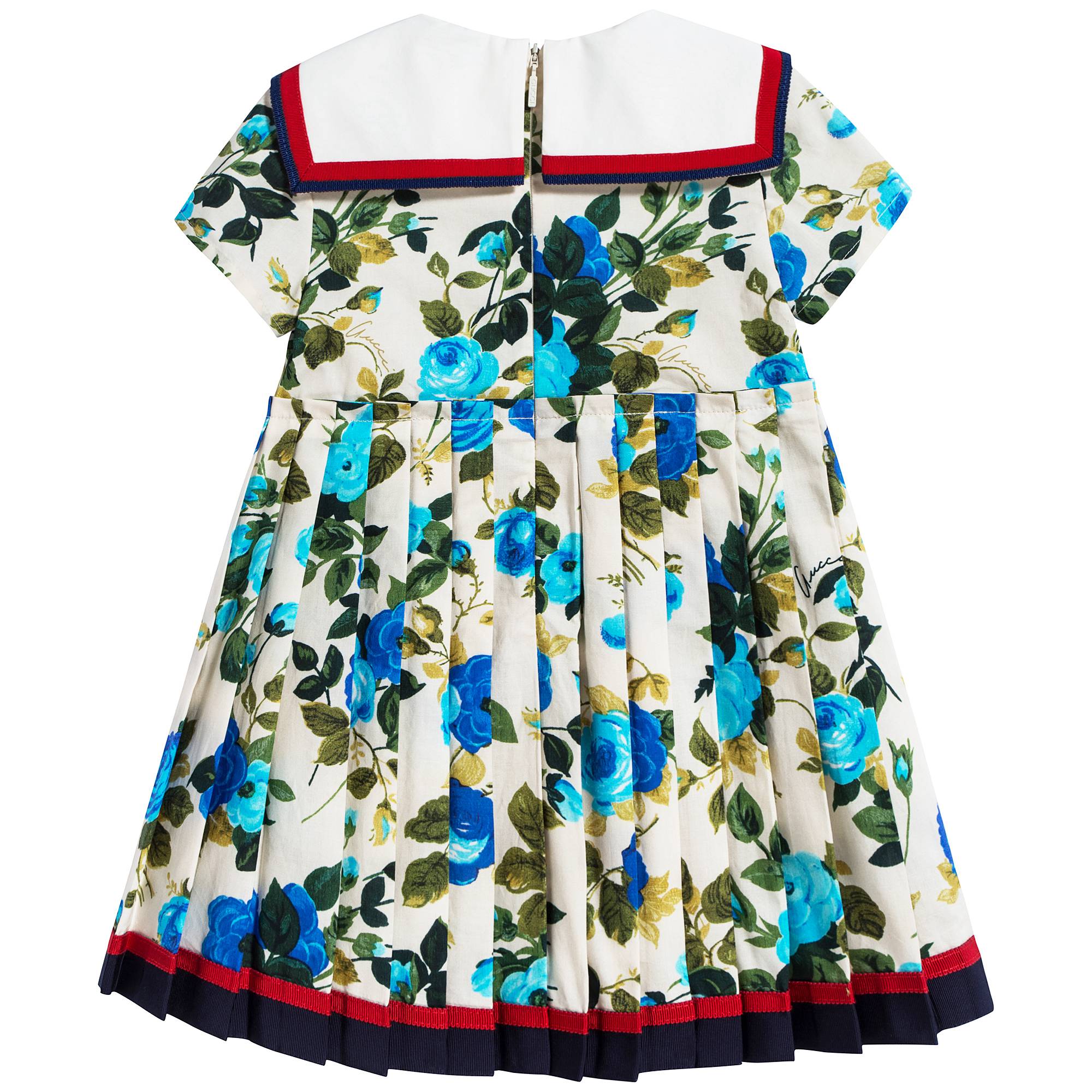 Baby Girls Blue & Ivory Dress