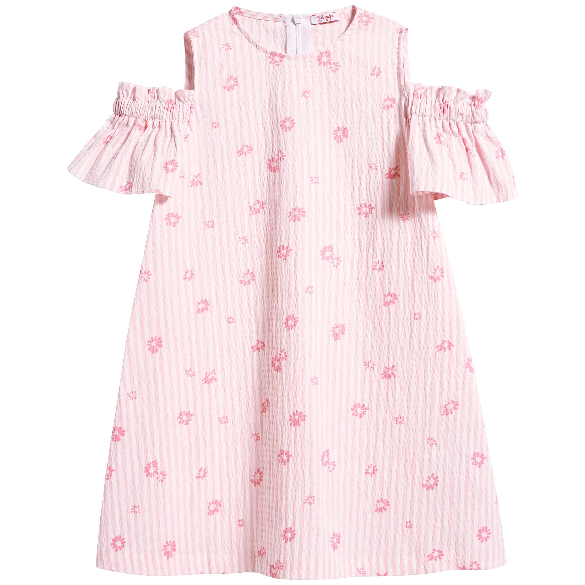 Girls Light Pink Floral Cotton Dress