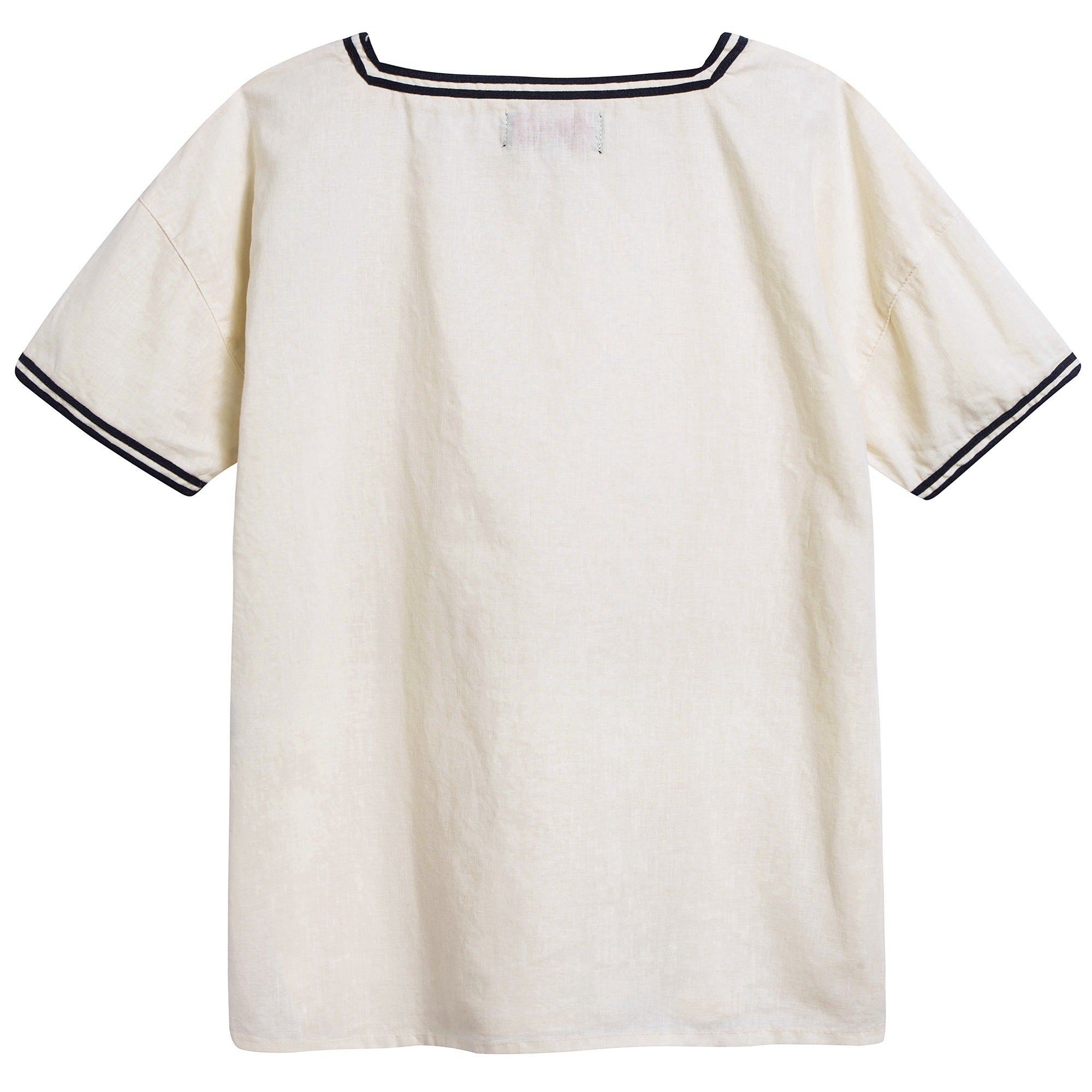 Girls Raw White Blue Logo Cotton T-shirt