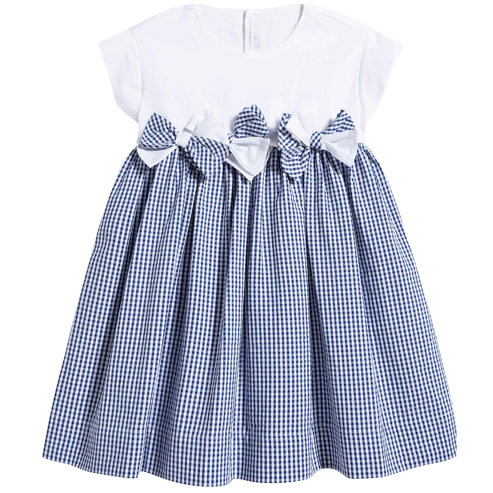Baby Girls White Stripes Cotton Dress