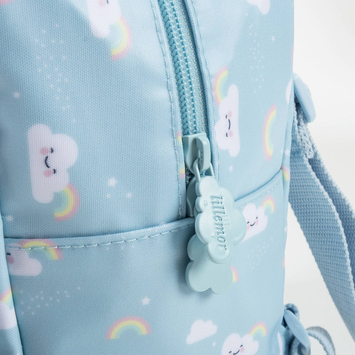 Sac à dos arc-en-ciel bleu clair pour filles (20 x 13 x 26 cm)