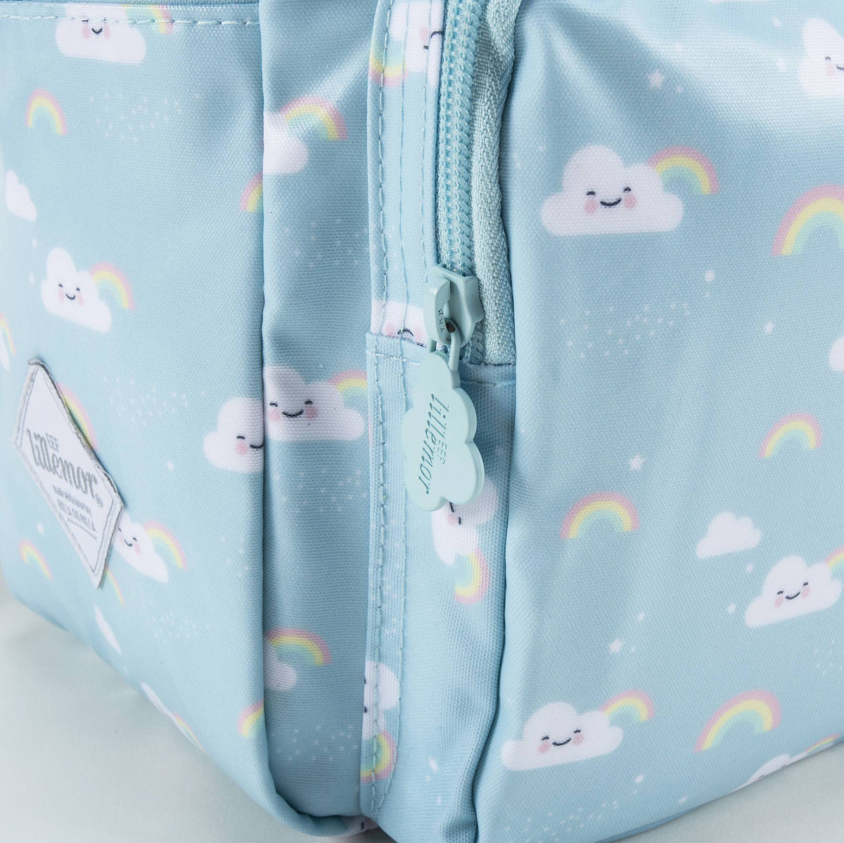 Sac à dos arc-en-ciel bleu clair pour filles (20 x 13 x 26 cm)