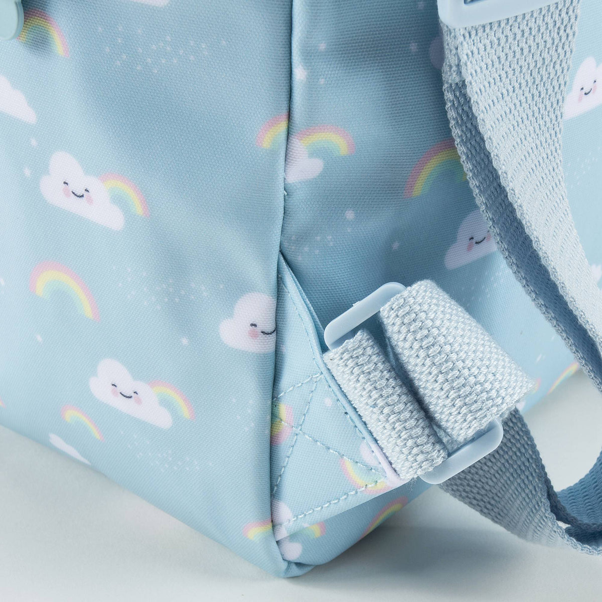 Sac à dos arc-en-ciel bleu clair pour filles (20 x 13 x 26 cm)