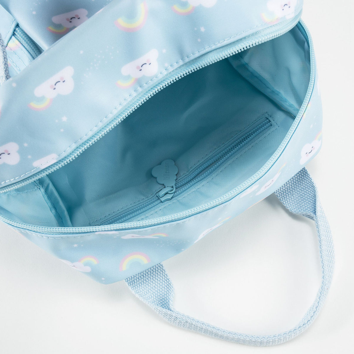 Sac à dos arc-en-ciel bleu clair pour filles (20 x 13 x 26 cm)