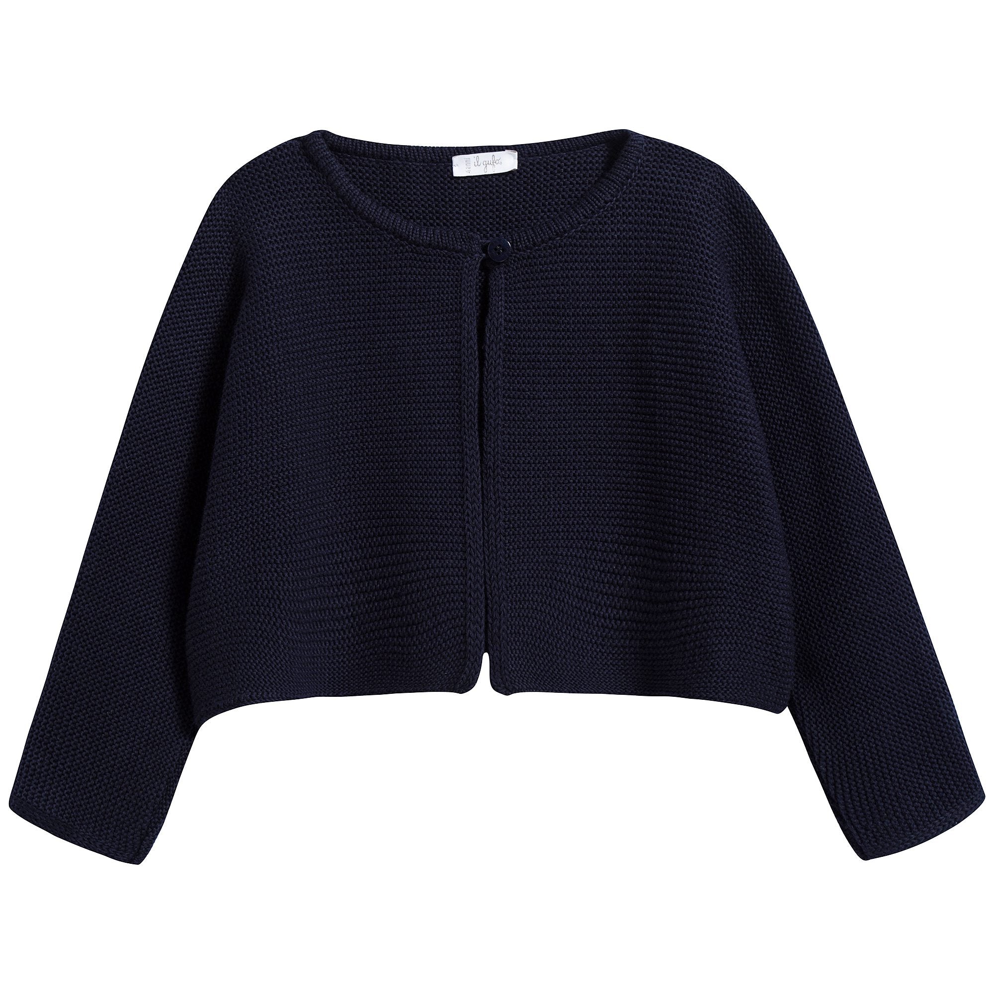 Girls Dark Blue Cotton Cardigan