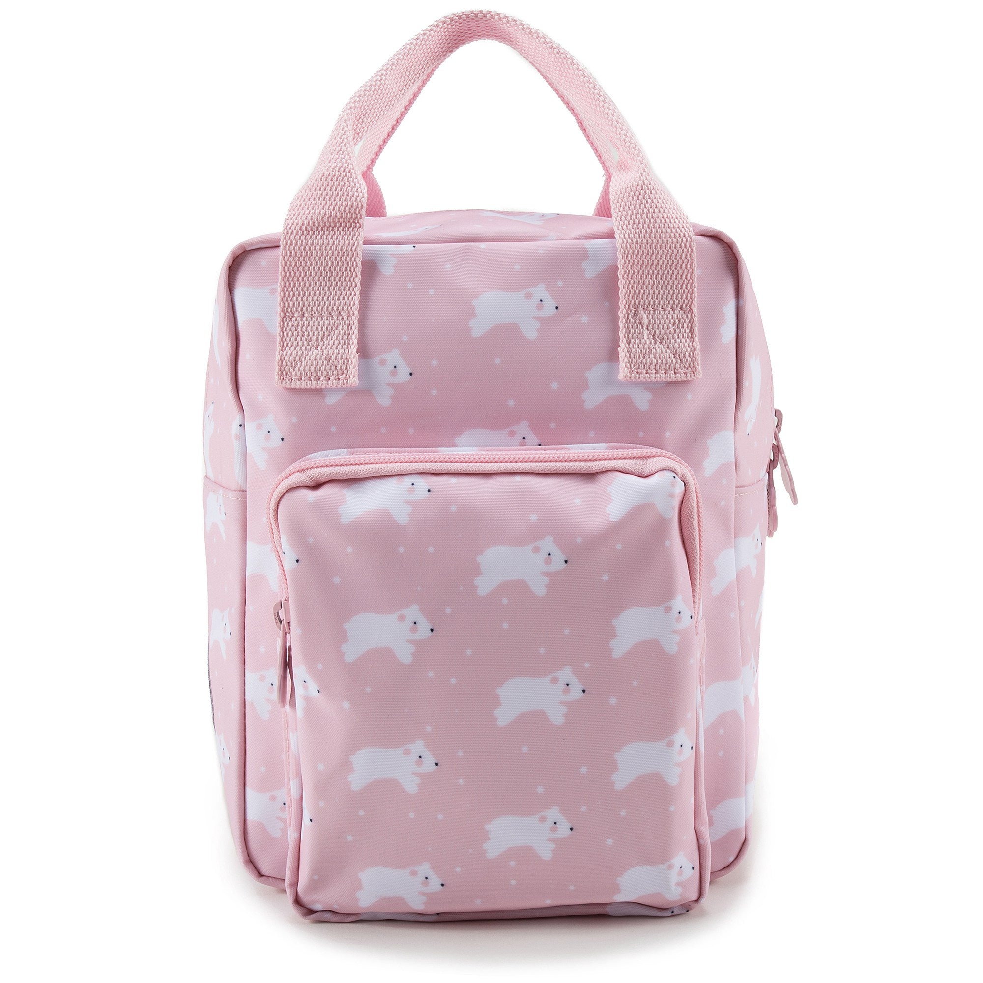 Girls Light Pink Dog Printed Backpack(20 x 13 x 26 cm)