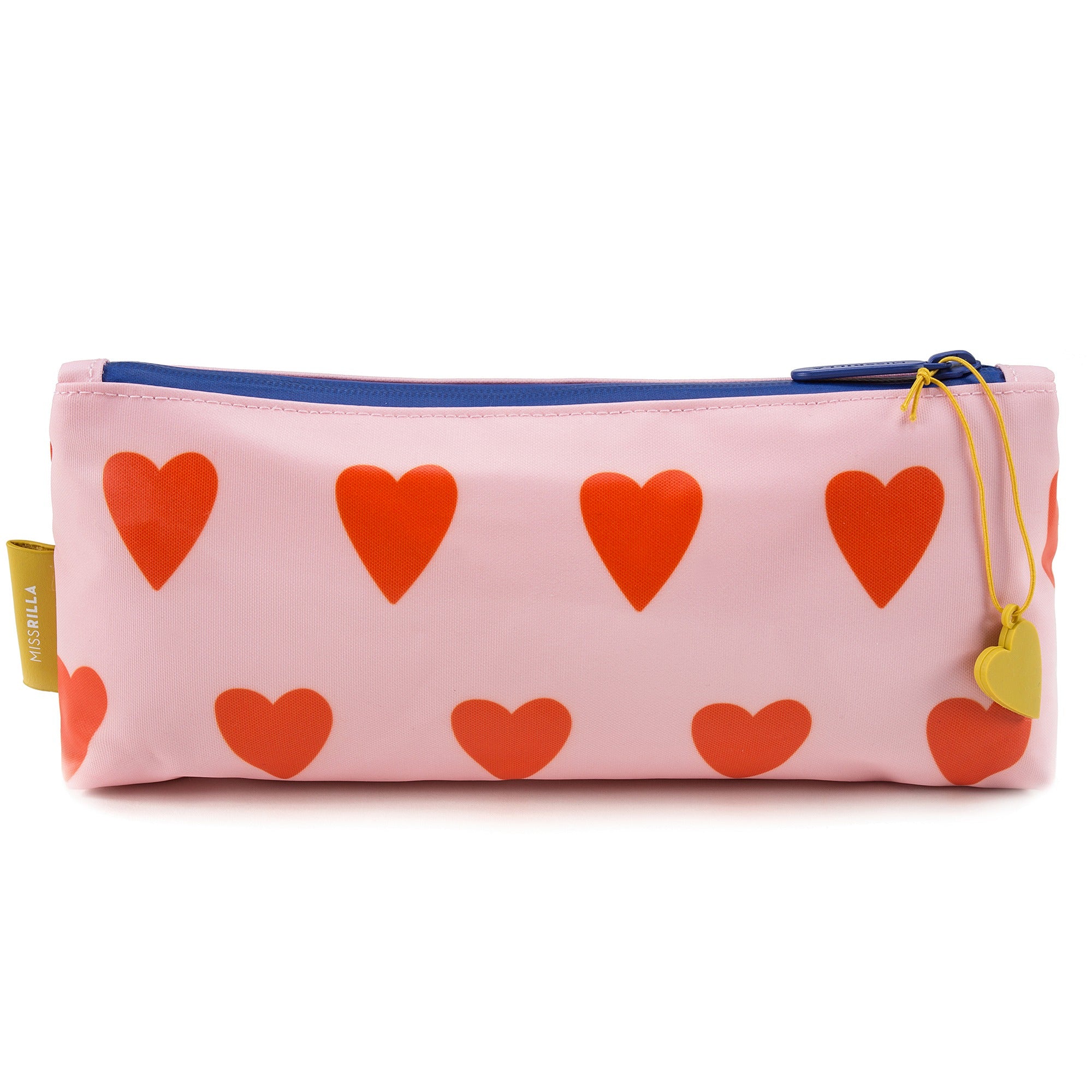 Girls Soft Pink & Orange Hearts Printed Pencil Pouch(29 x 13 cm)