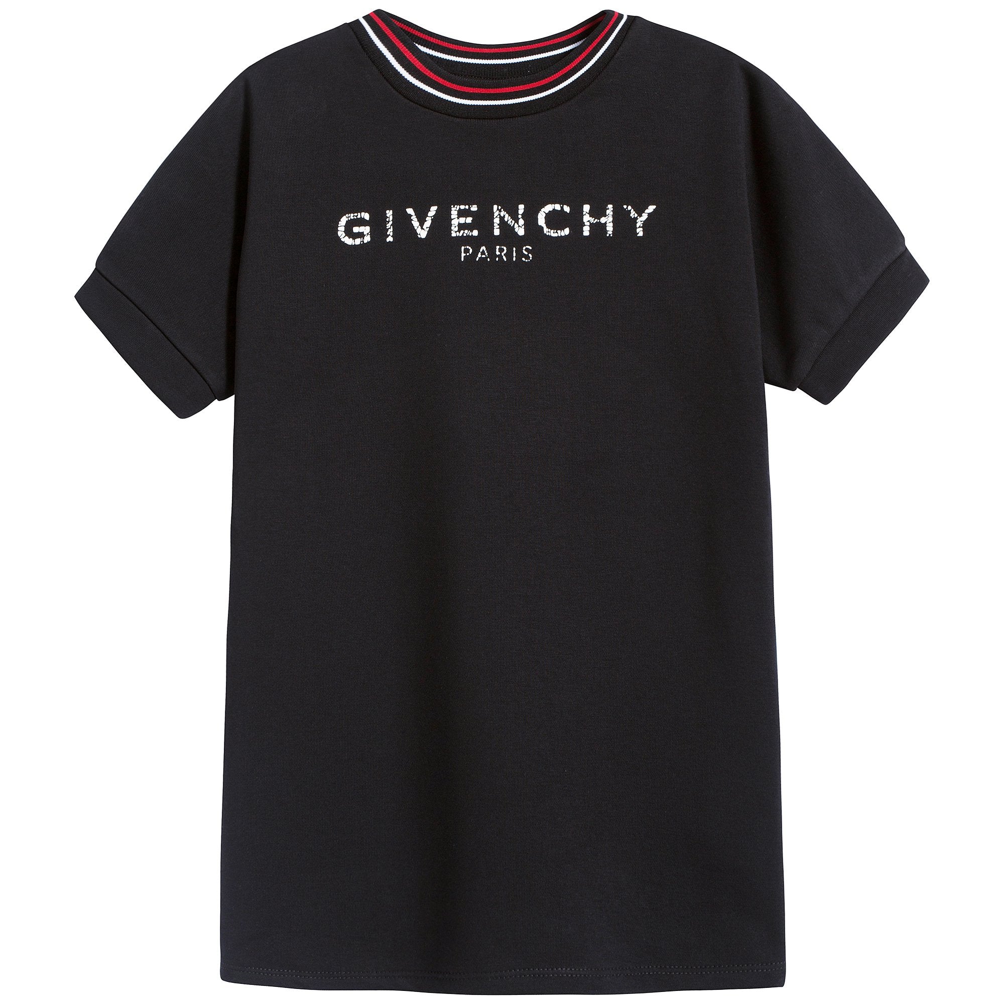 Girls Black Logo Cotton Dress