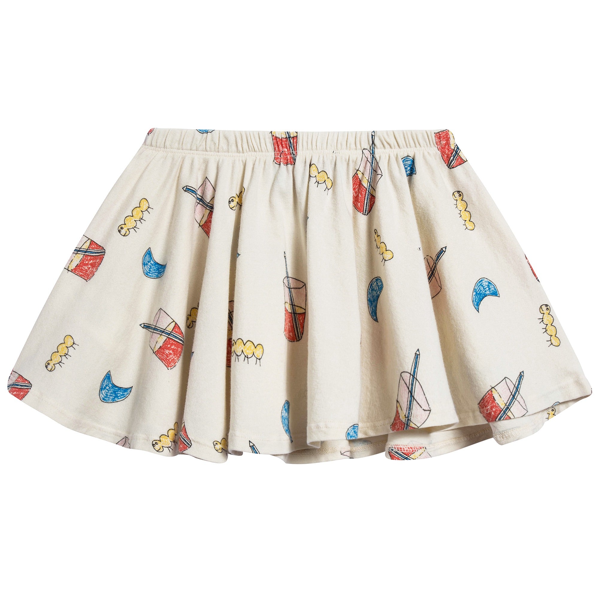 Girls Raw White Glasses Cotton Skirt