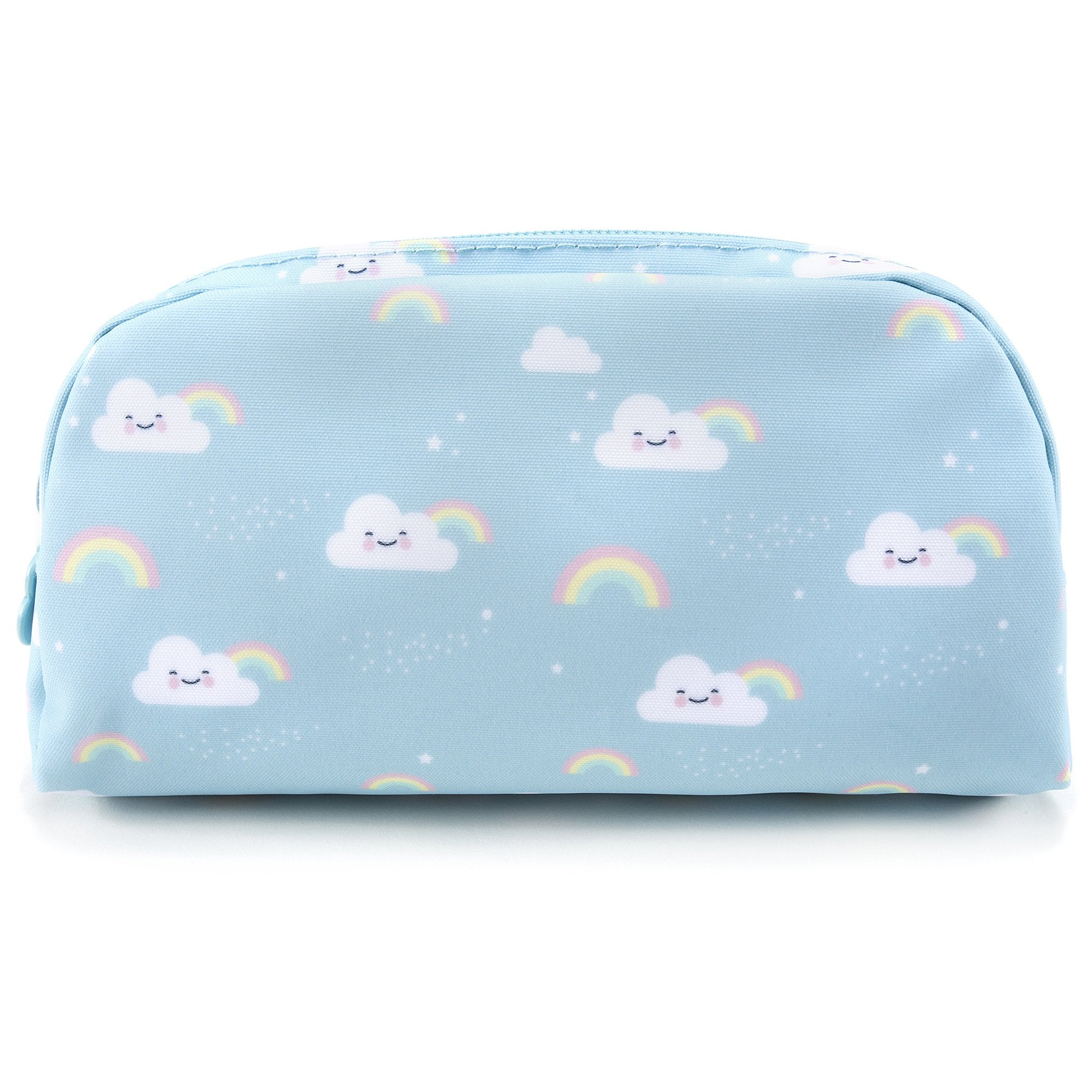 Girls Light Blue Rainbow Printed Pencil Pouch(21 x 11cm)