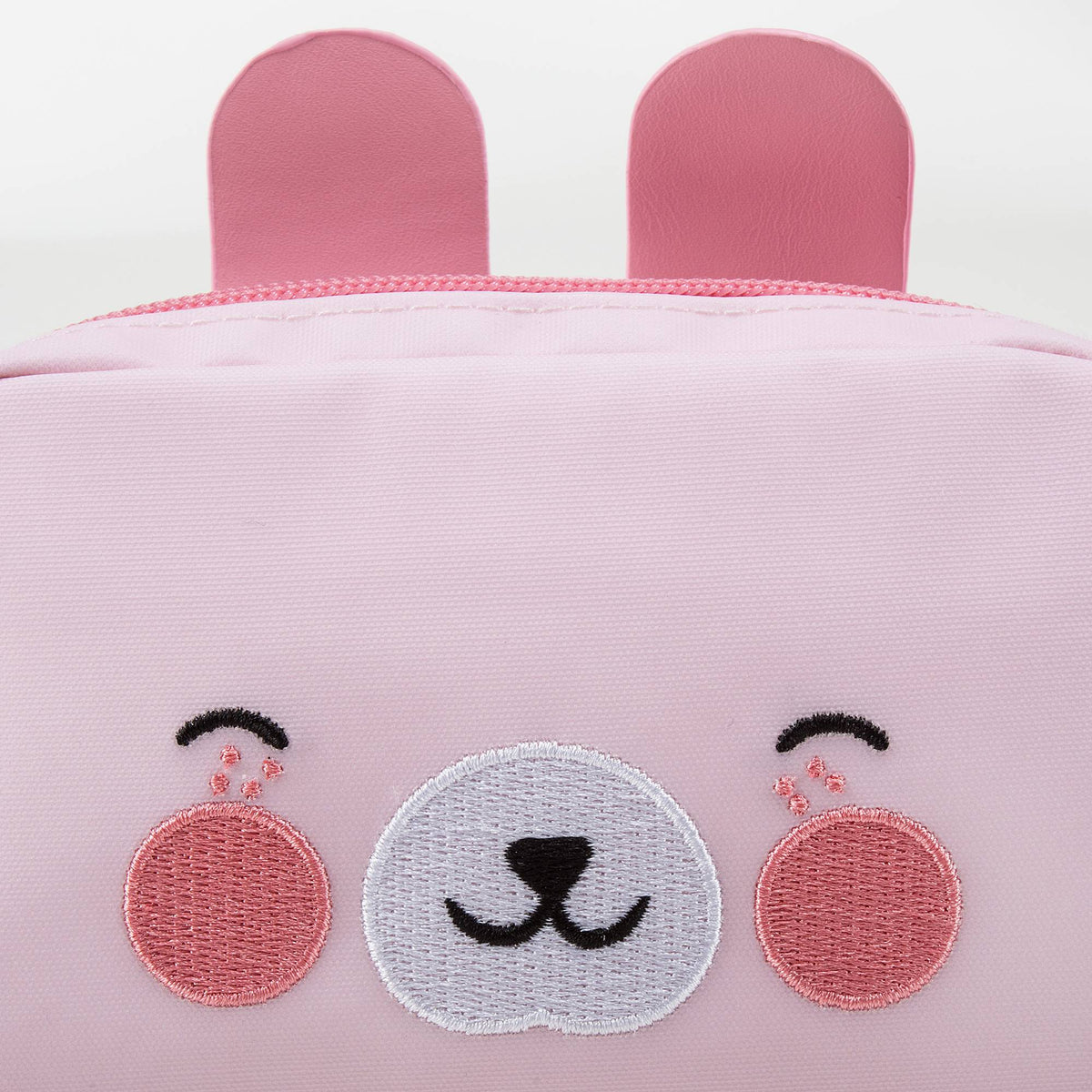 Trousse à crayons rose clair avec motif lapin pour fille (21 x 11 cm)