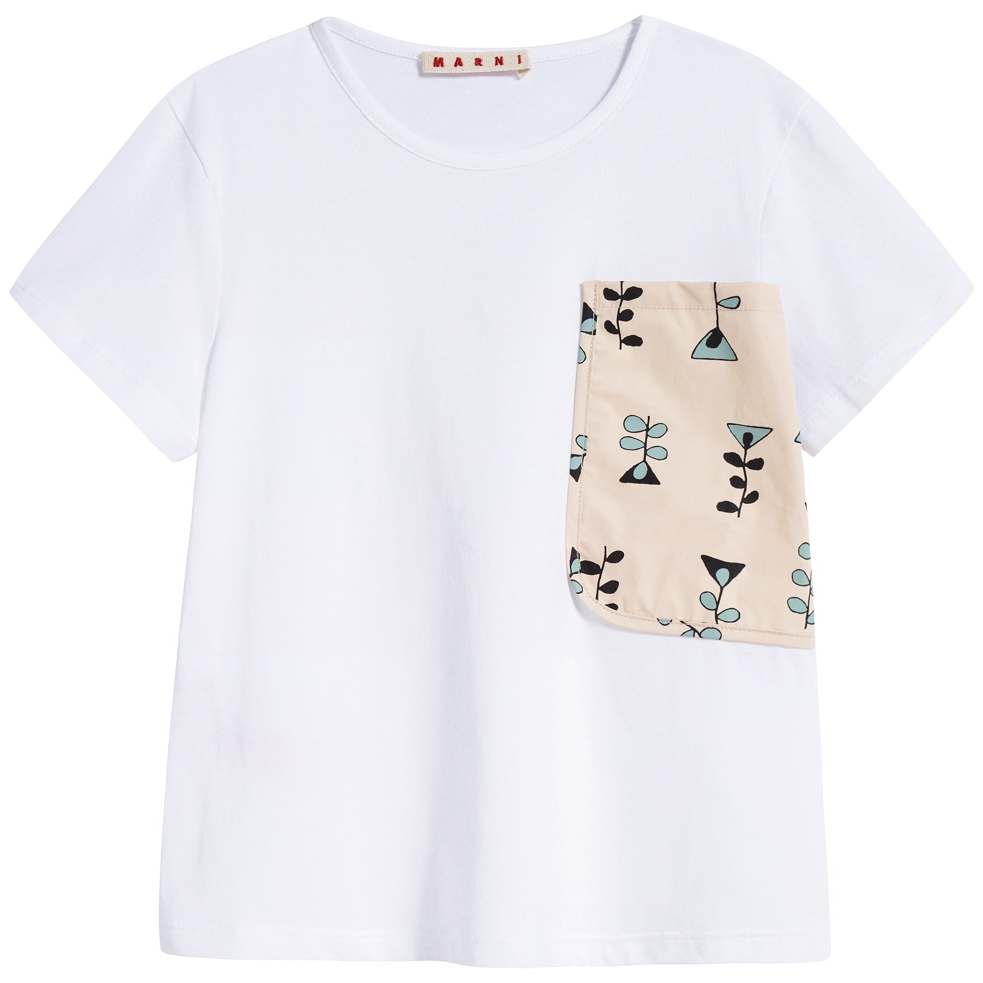 Girls White Cotton T-shirt