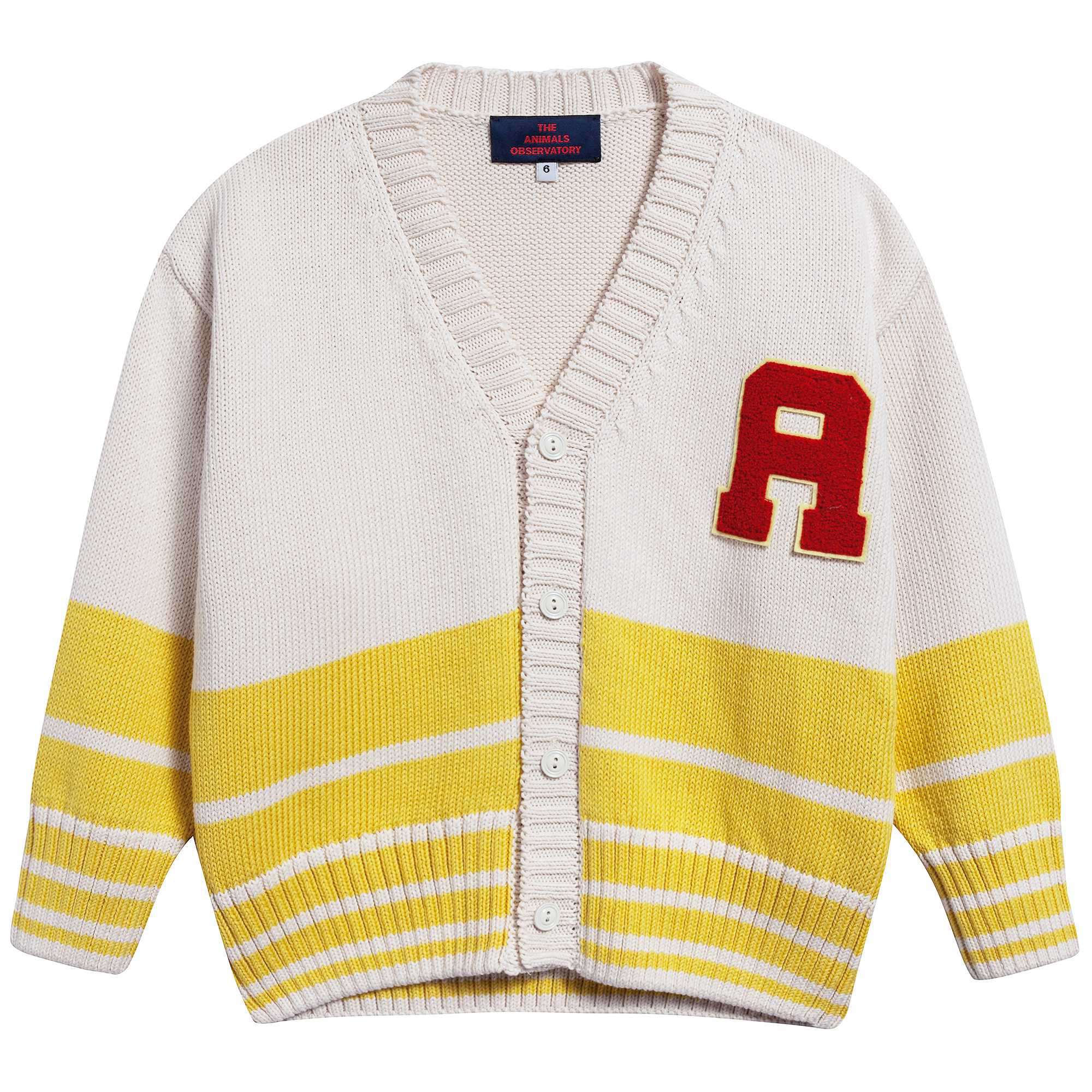 Girls Yellow University Cotton Cardigan