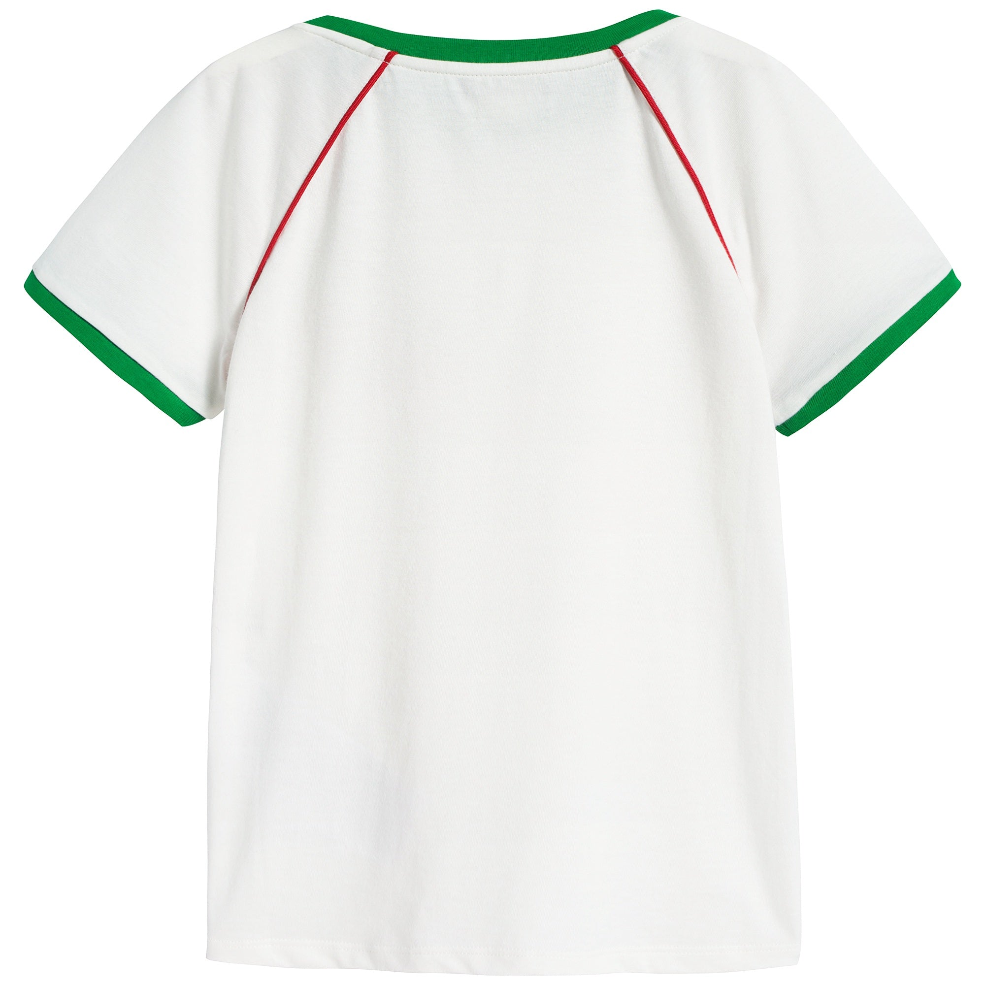 Girls White Strawberry Cotton T-shirt