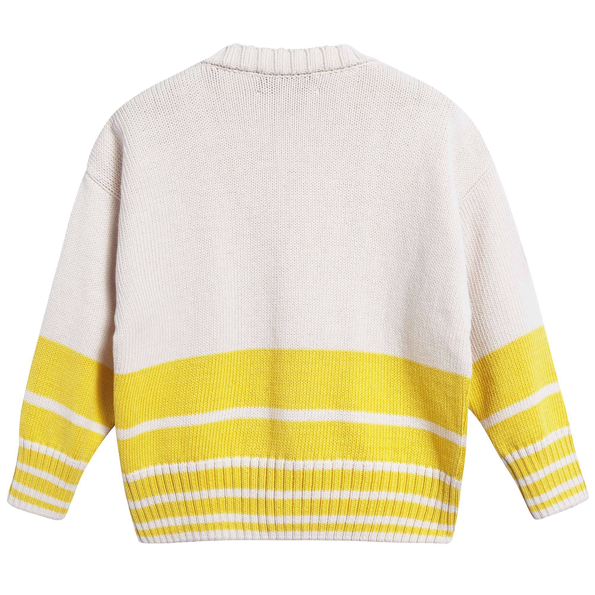 Girls Yellow University Cotton Cardigan