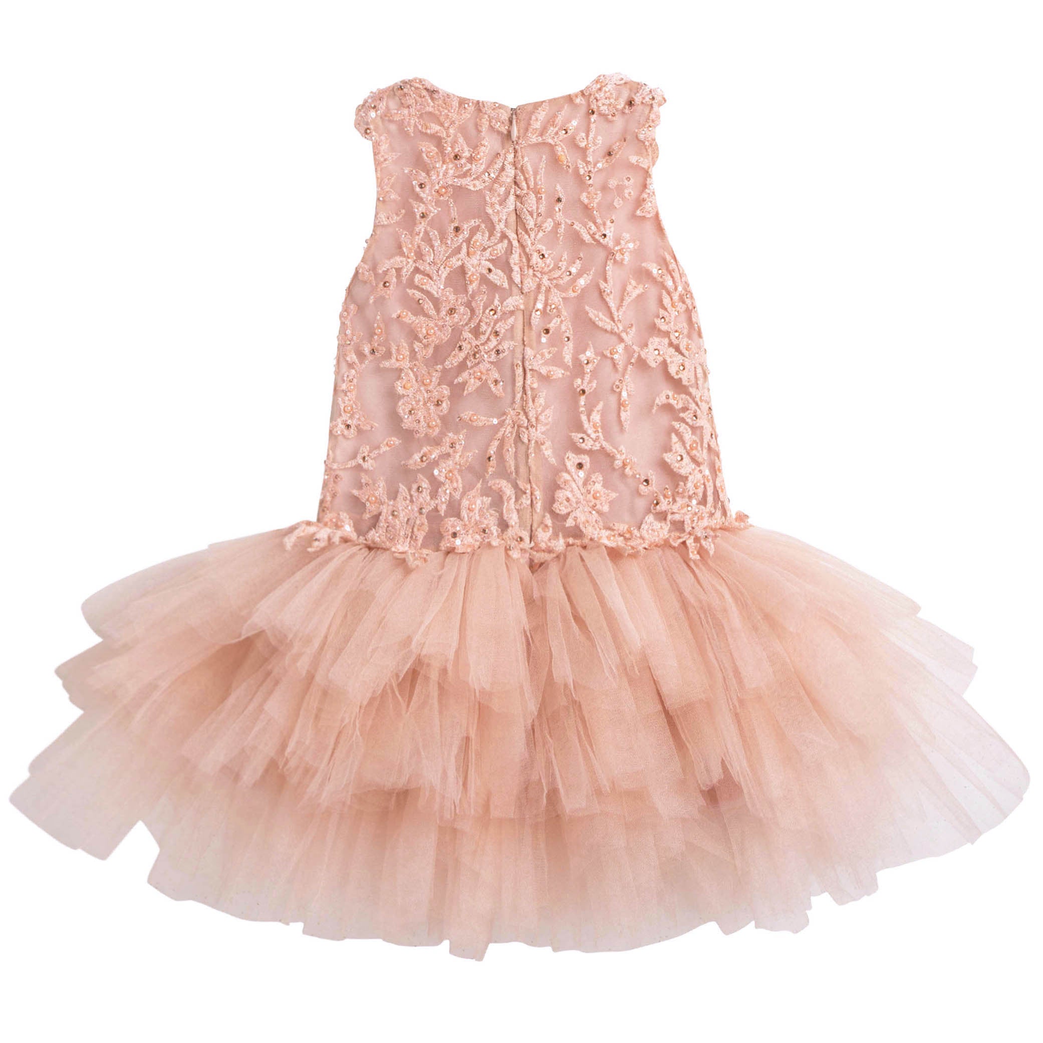 Girls Peachy Coral 'As fair as she' Dress
