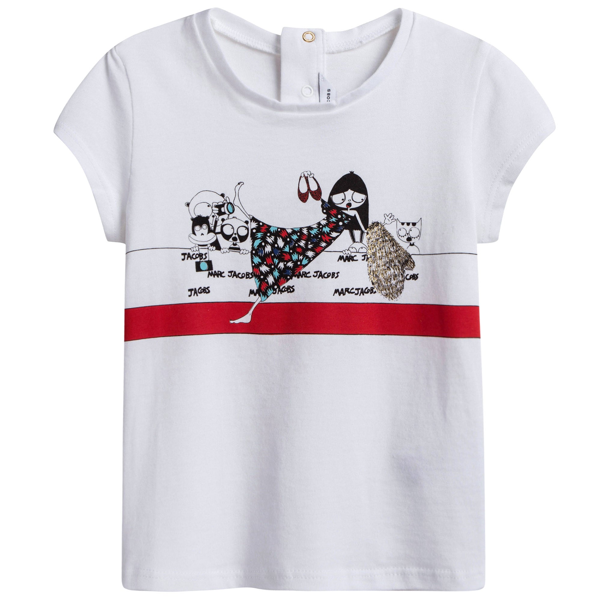 Baby Girls White Cotton Modal T-shirt