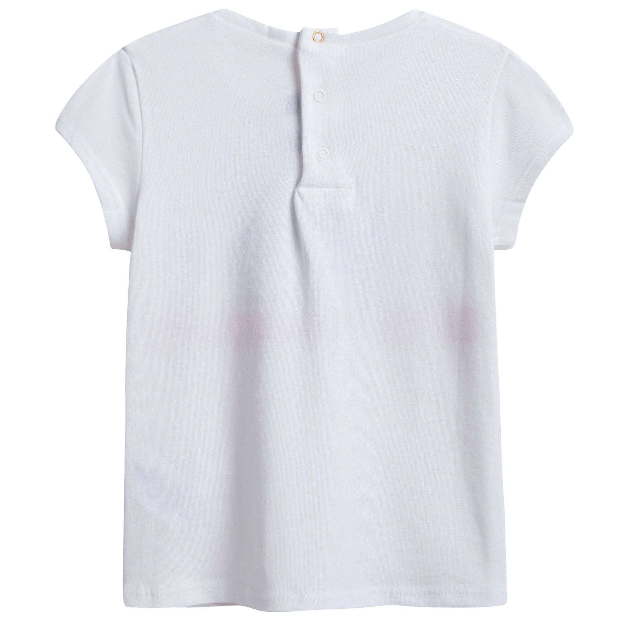 Baby Girls White Cotton Modal T-shirt