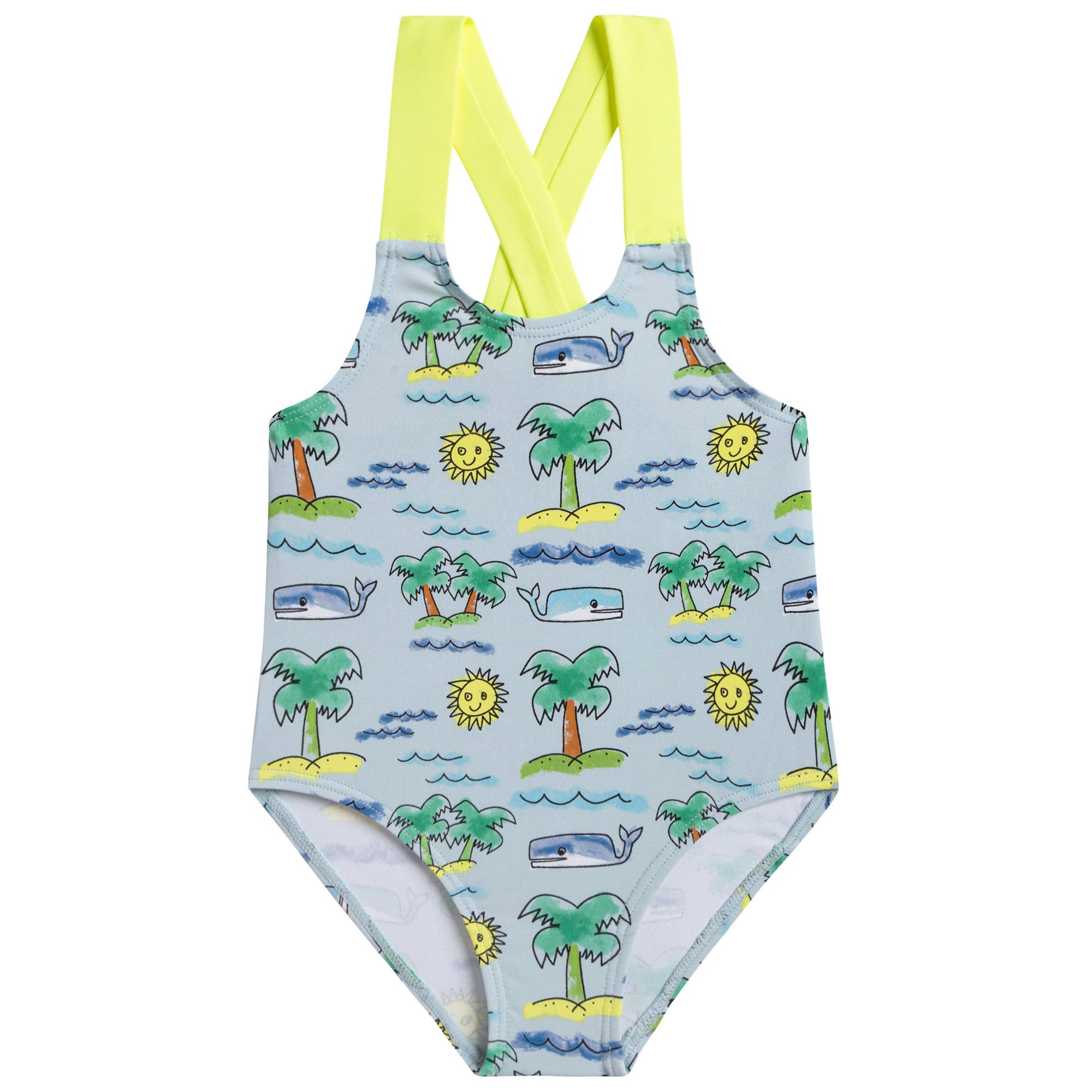 Baby Girls Fluro Beach Print Finn Swimsuit