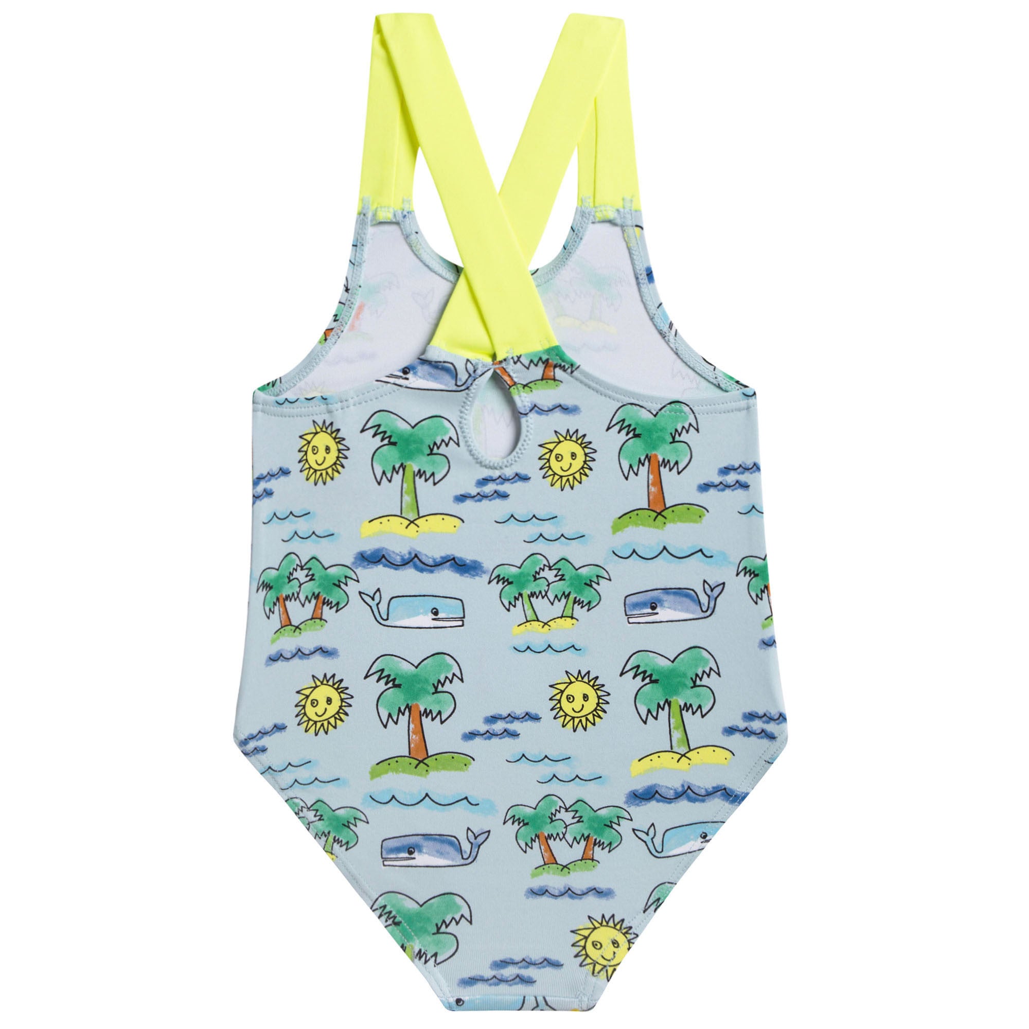 Baby Girls Fluro Beach Print Finn Swimsuit