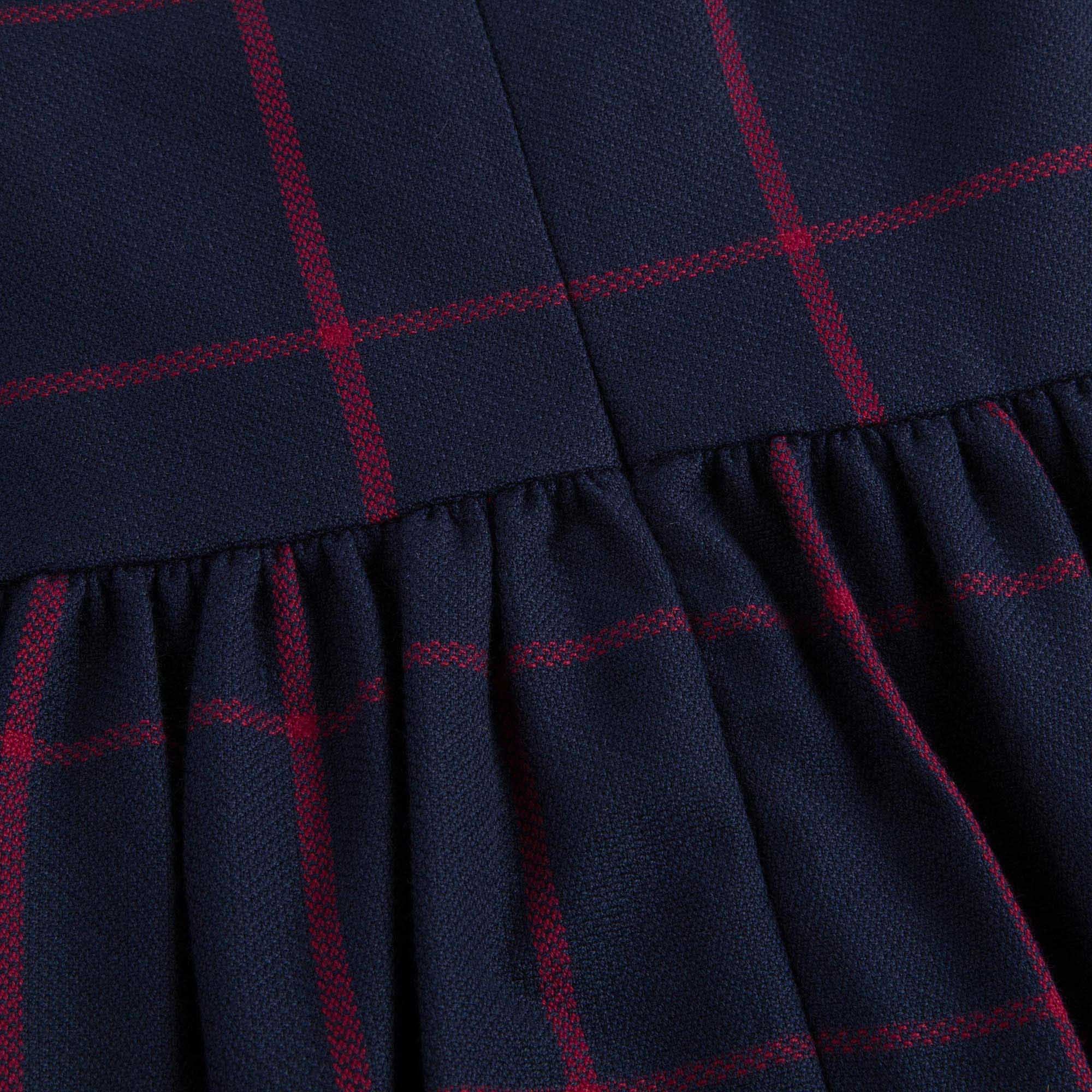 Baby Girls Navy Blue Check Bow Trims Dress - CÉMAROSE | Children's Fashion Store - 3