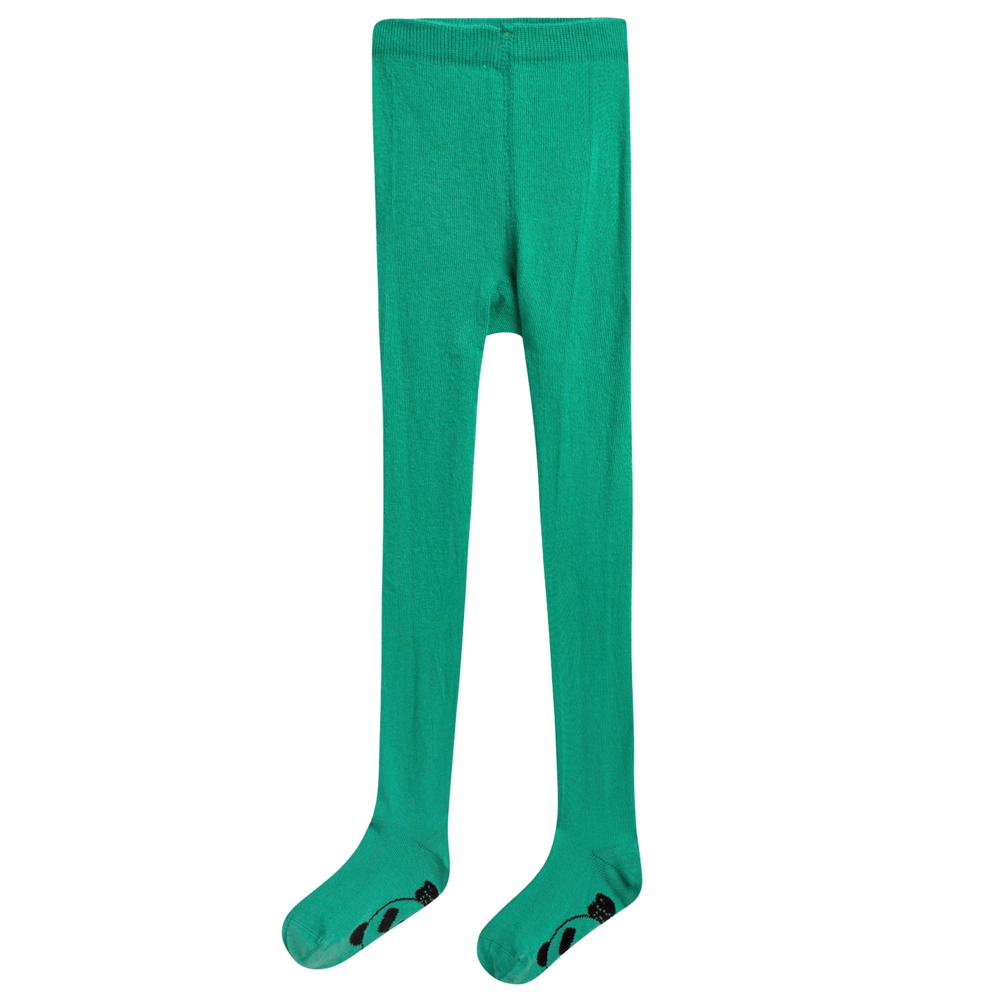 Girls Green Panda Printed Tights