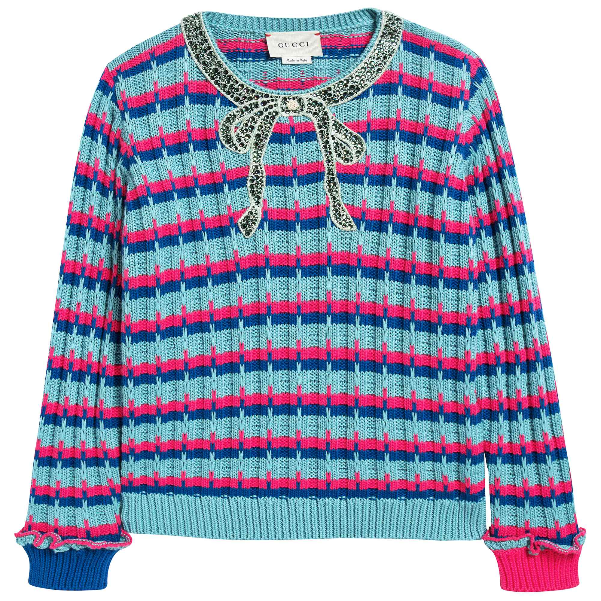 Girls Color Striped Sweater