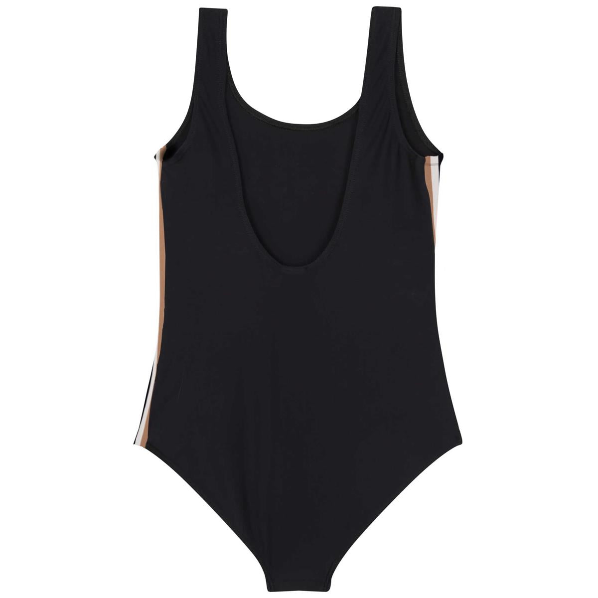 Girls Black Logo Swimsuit
