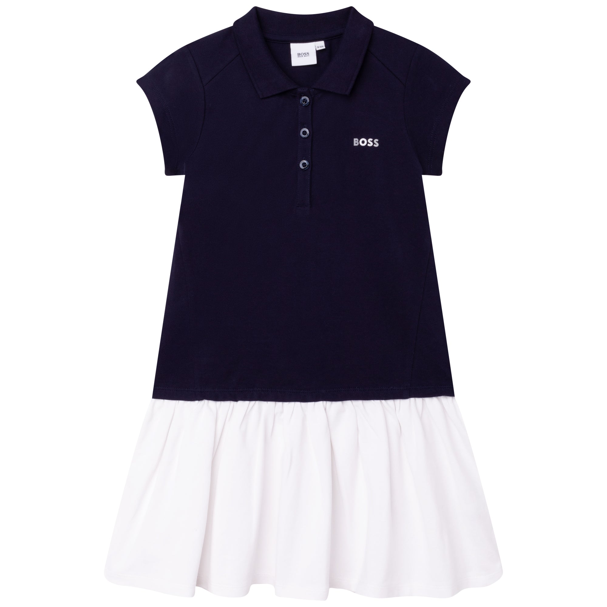 Girls Navy Blue Cotton Dress