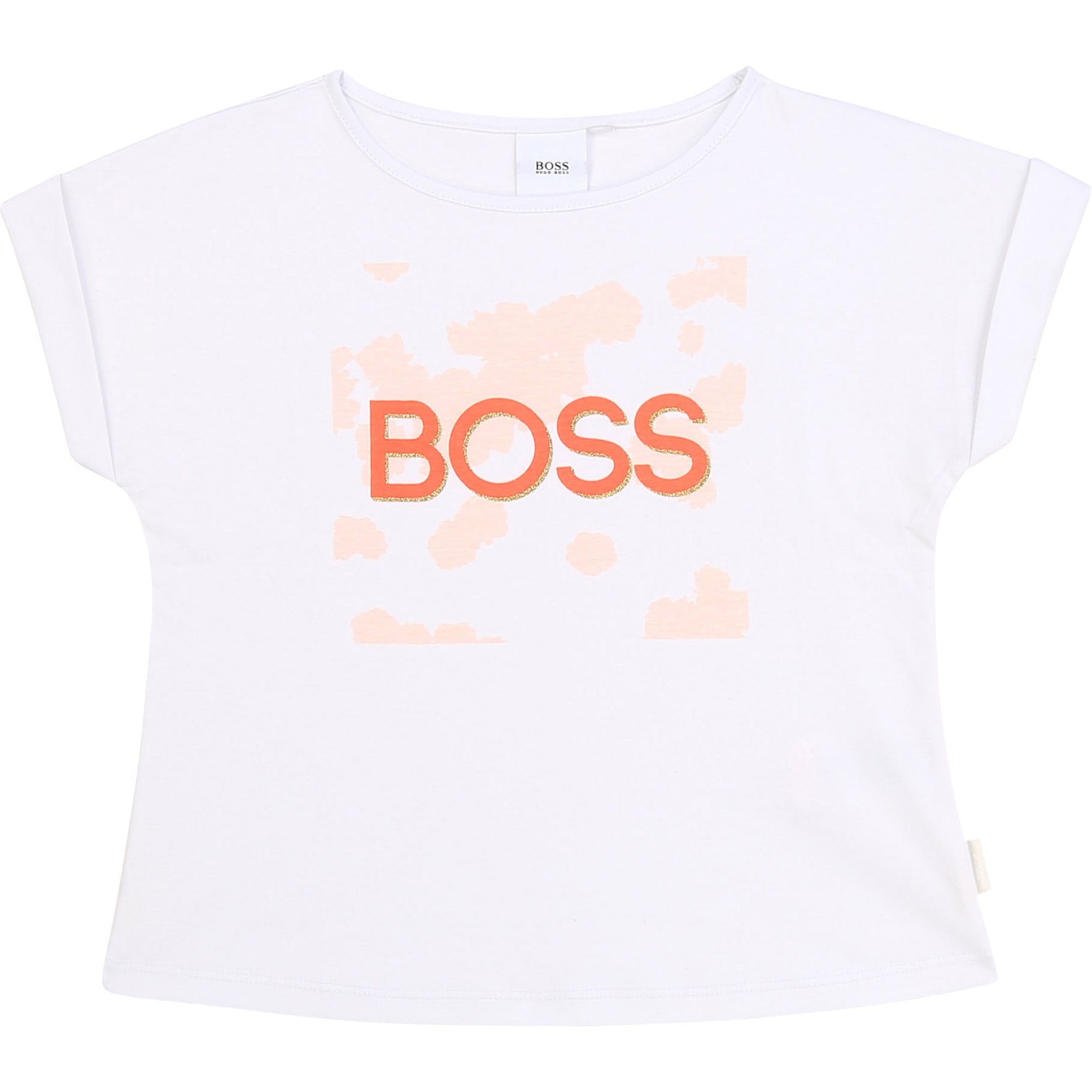 Girls White Logo Cotton T-Shirt