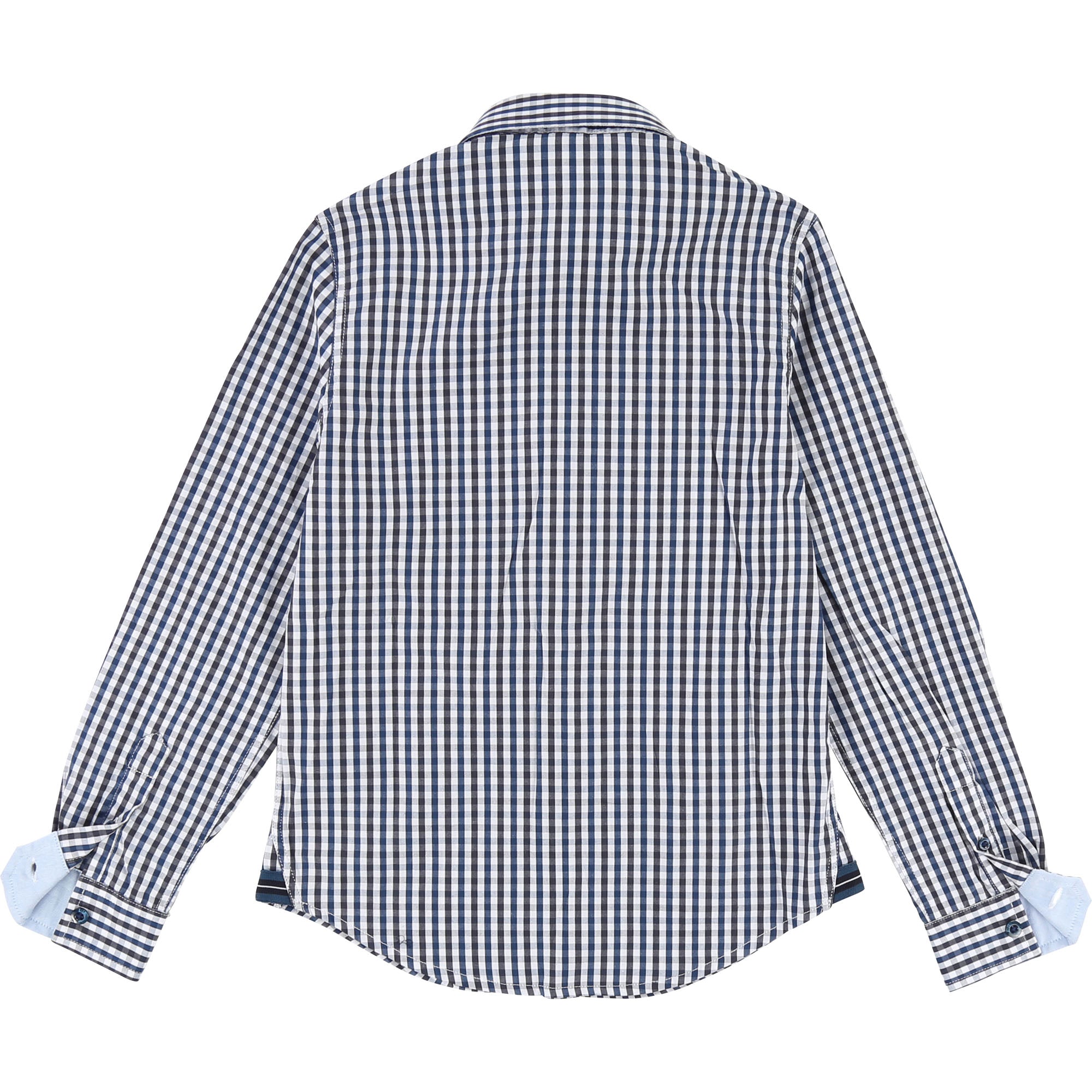 Boys Blue & White Striped Cotton Polo Shirt