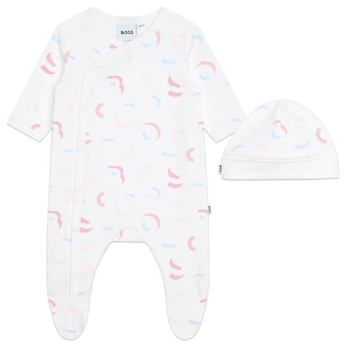 Baby Girls White Cotton Babysuit Set