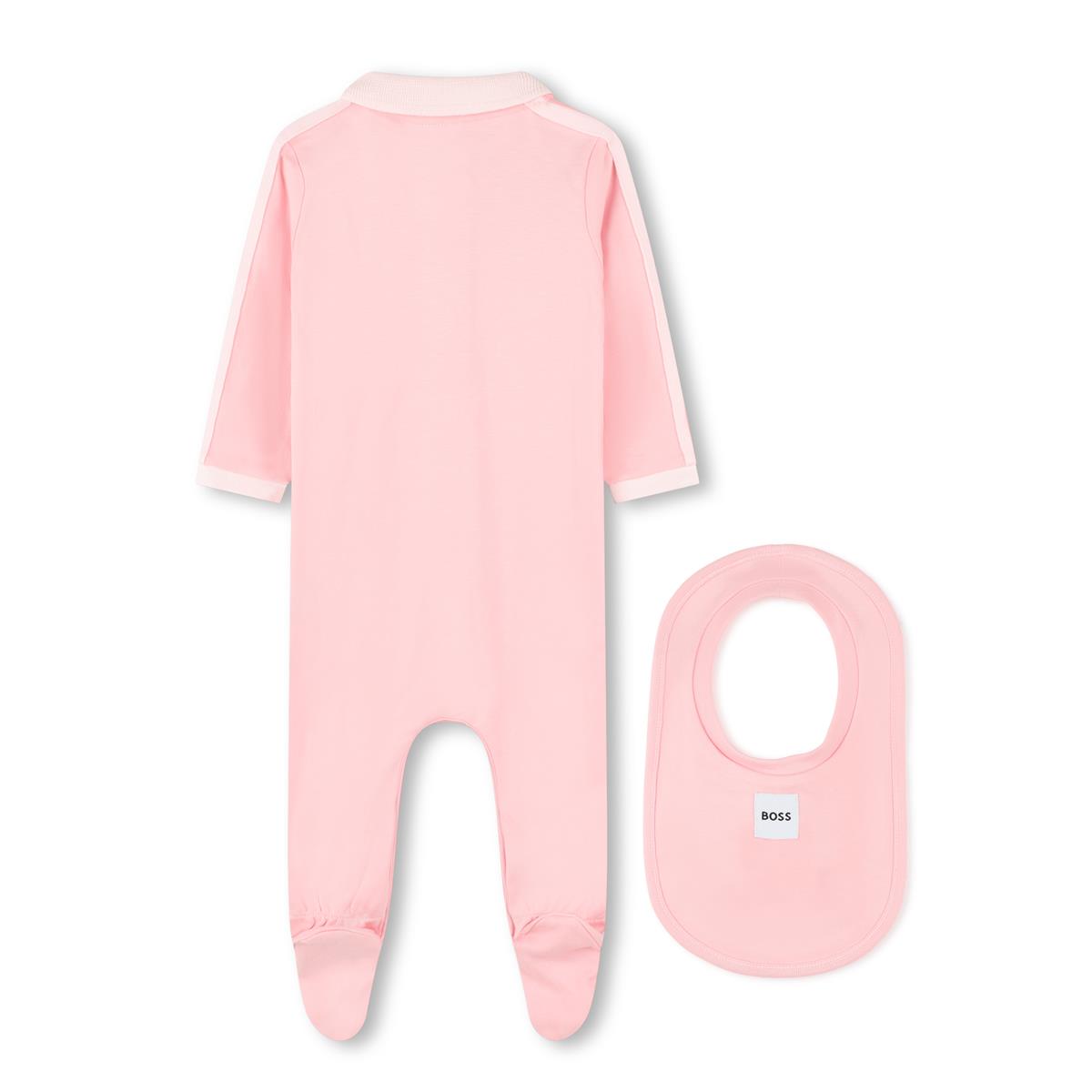Baby Girls Pink Cotton Babysuit Set
