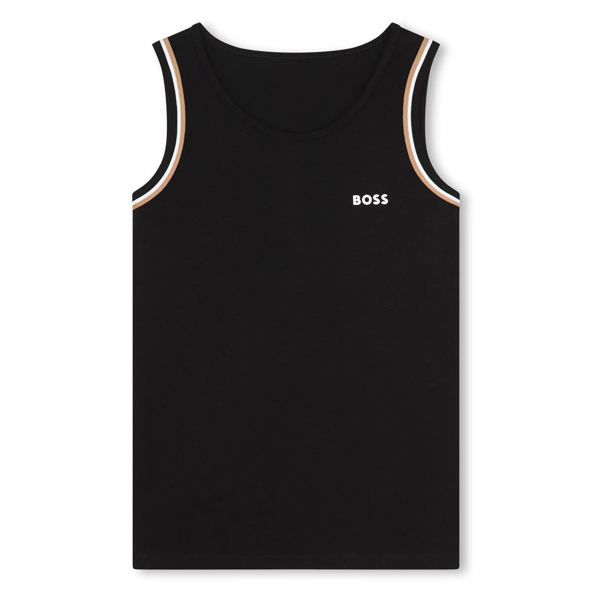 Girls Black Cotton Vest