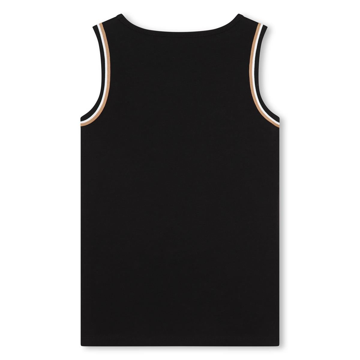 Girls Black Cotton Vest