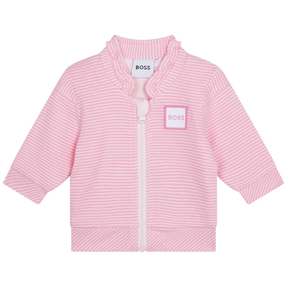 Baby Girls Pink Logo Zip-Up Top