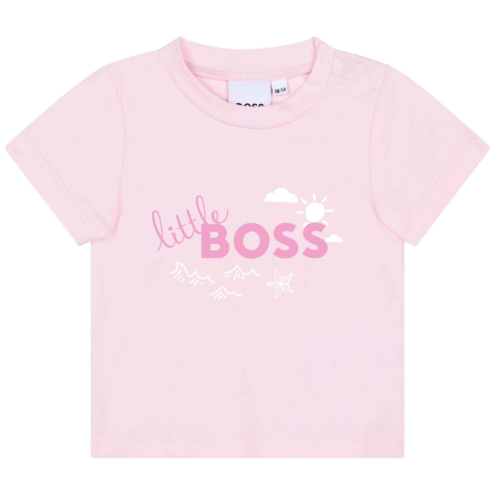 Baby Girls Pink Logo Cotton T-Shirt