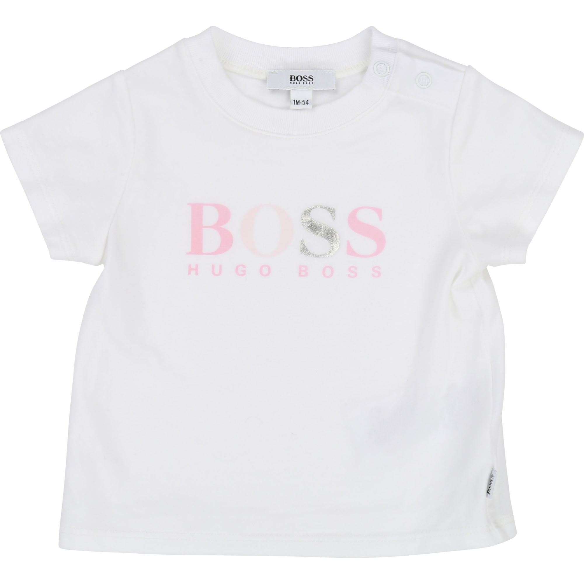 Baby Girls White & Pink Cotton 2 Pack T-shirt